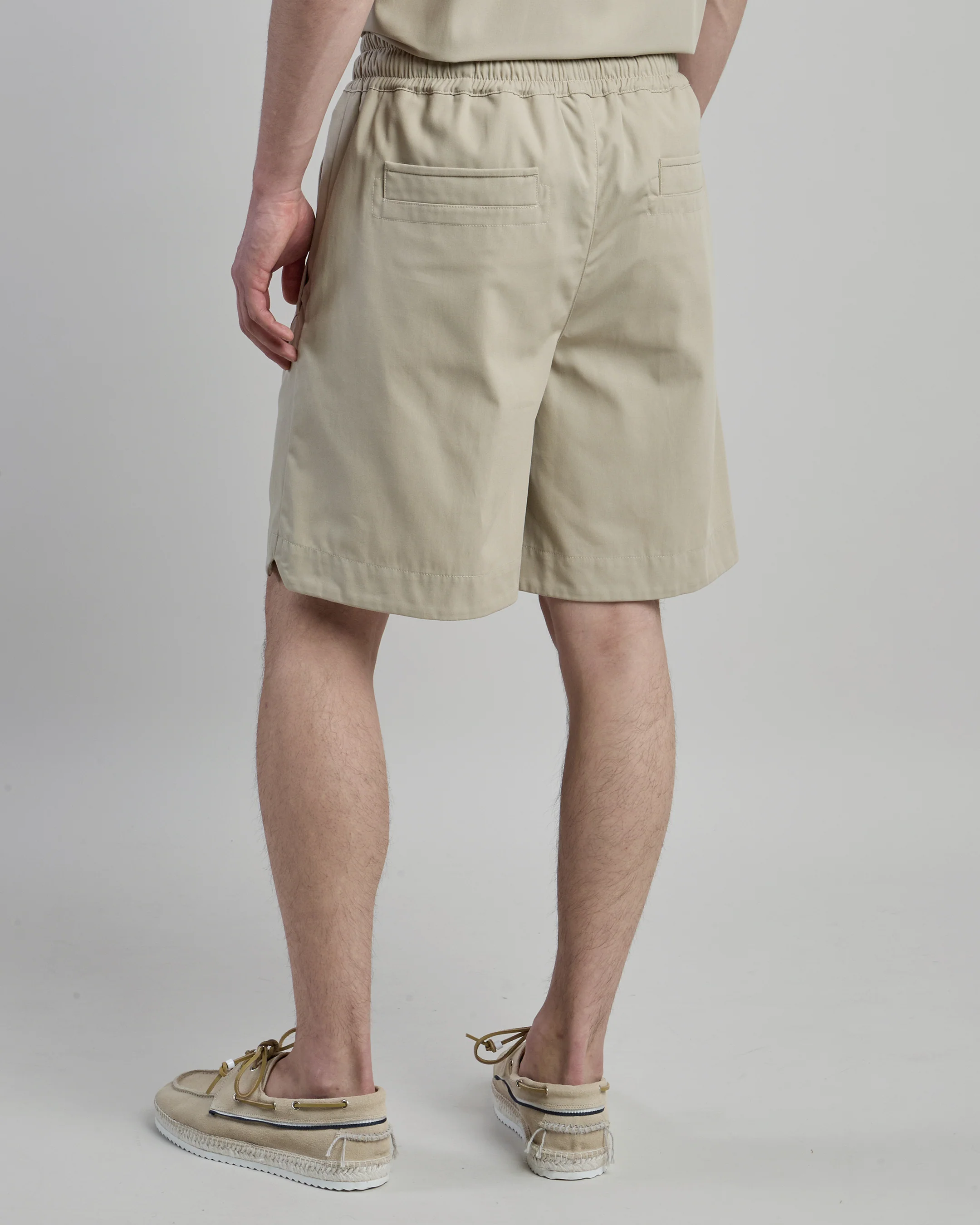 Bermuda in Cotone da Uomo con Coulisse e Piping - Image 2