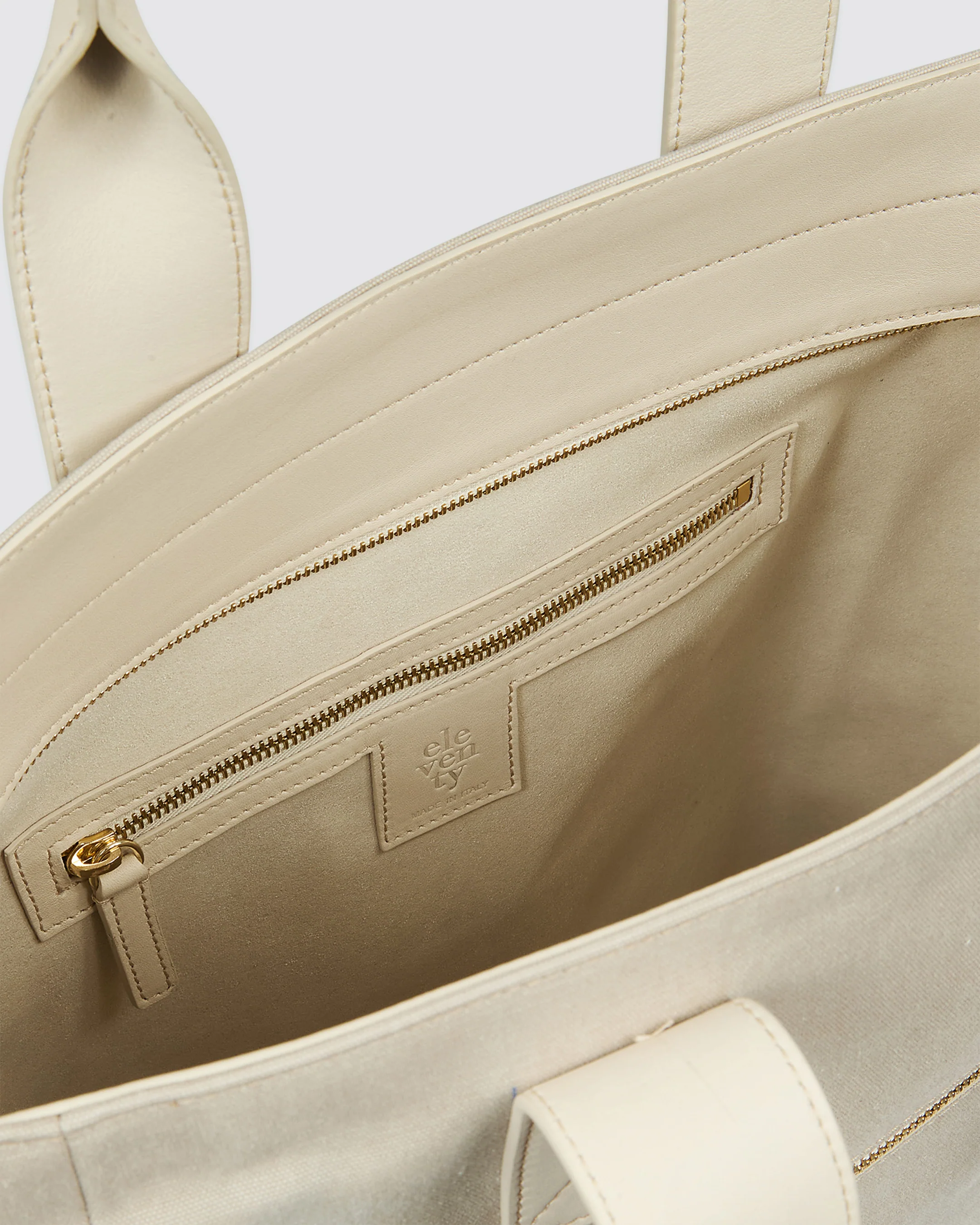 Borsa Tote in Tela di Cotone e Pelle di Vitello - Image 3