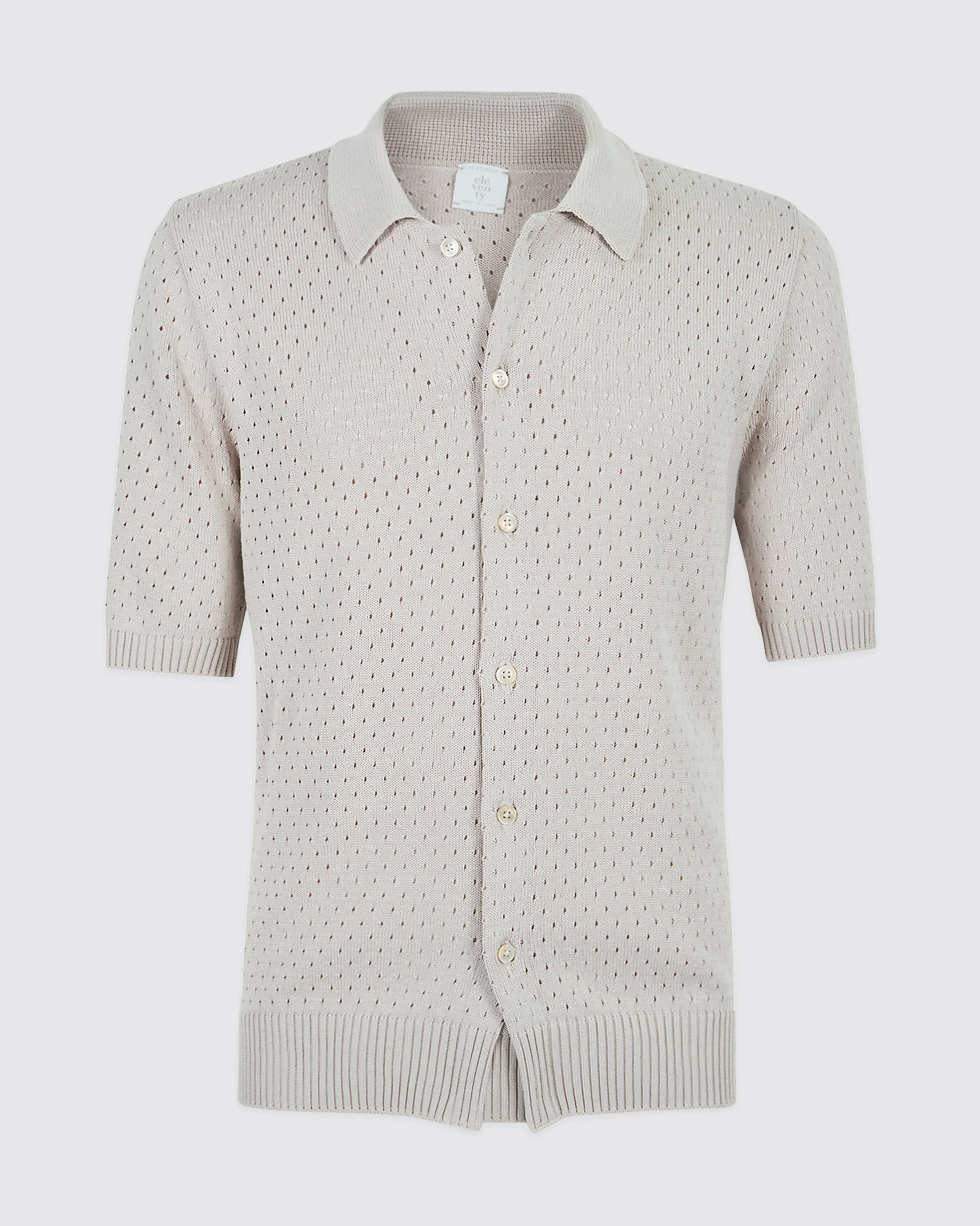 Camicia in Maglia di Cotone Traforata a Mezza Manica - Image 4