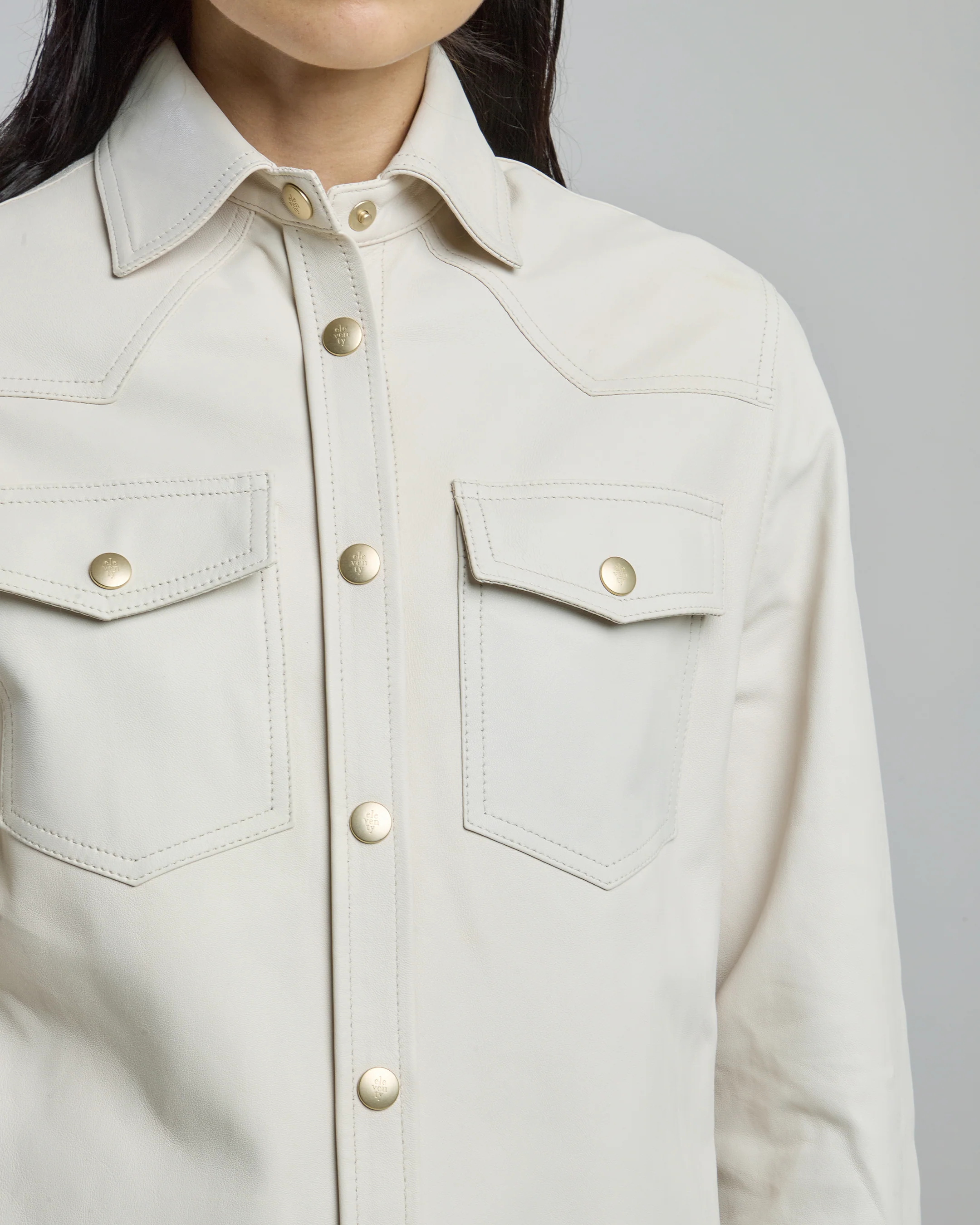 Camicia Texana da Donna in Nappa di Agnello e Suede - Image 3