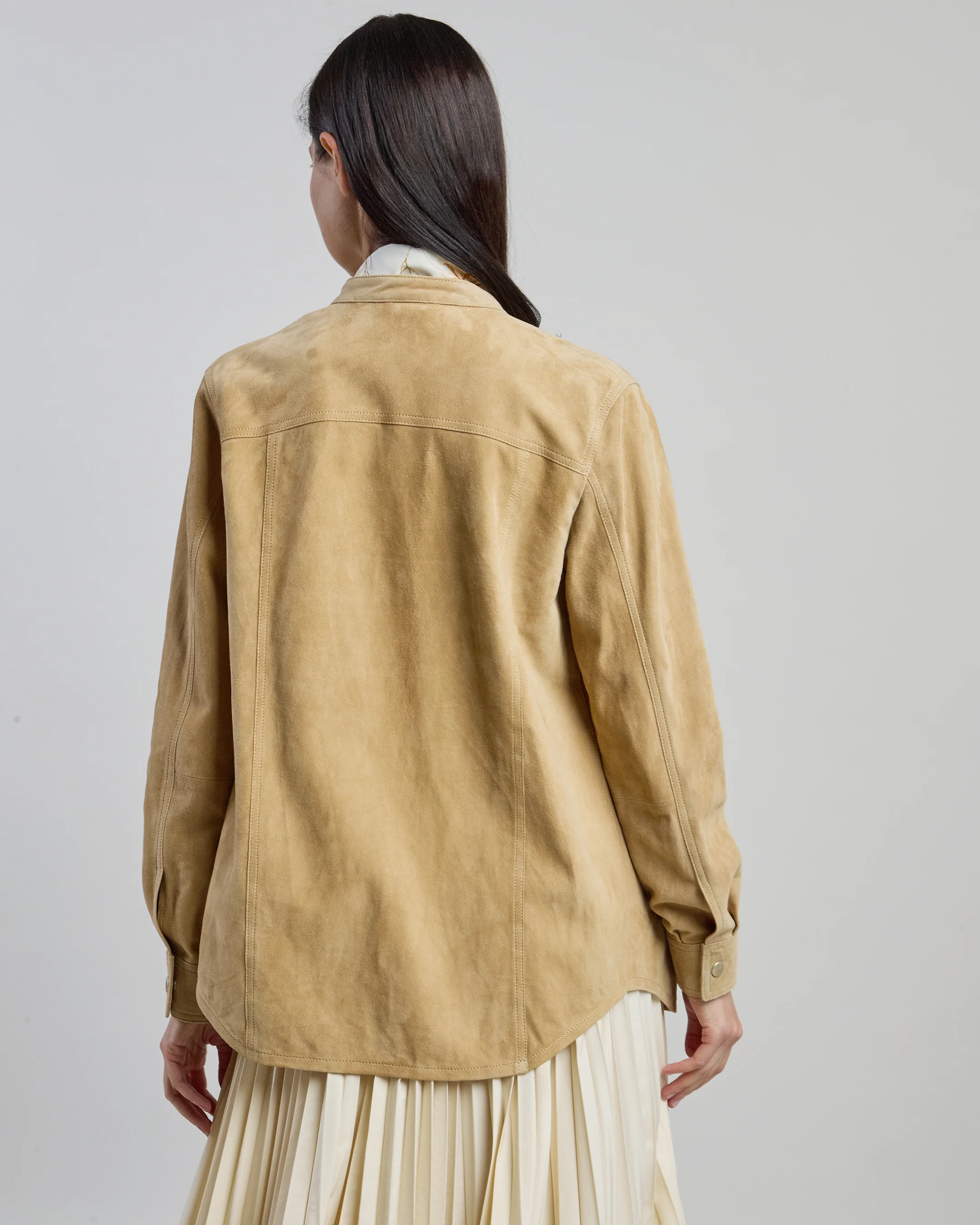Camicia in Suede Donna in Pelle di Agnello Stile Texano - Image 2