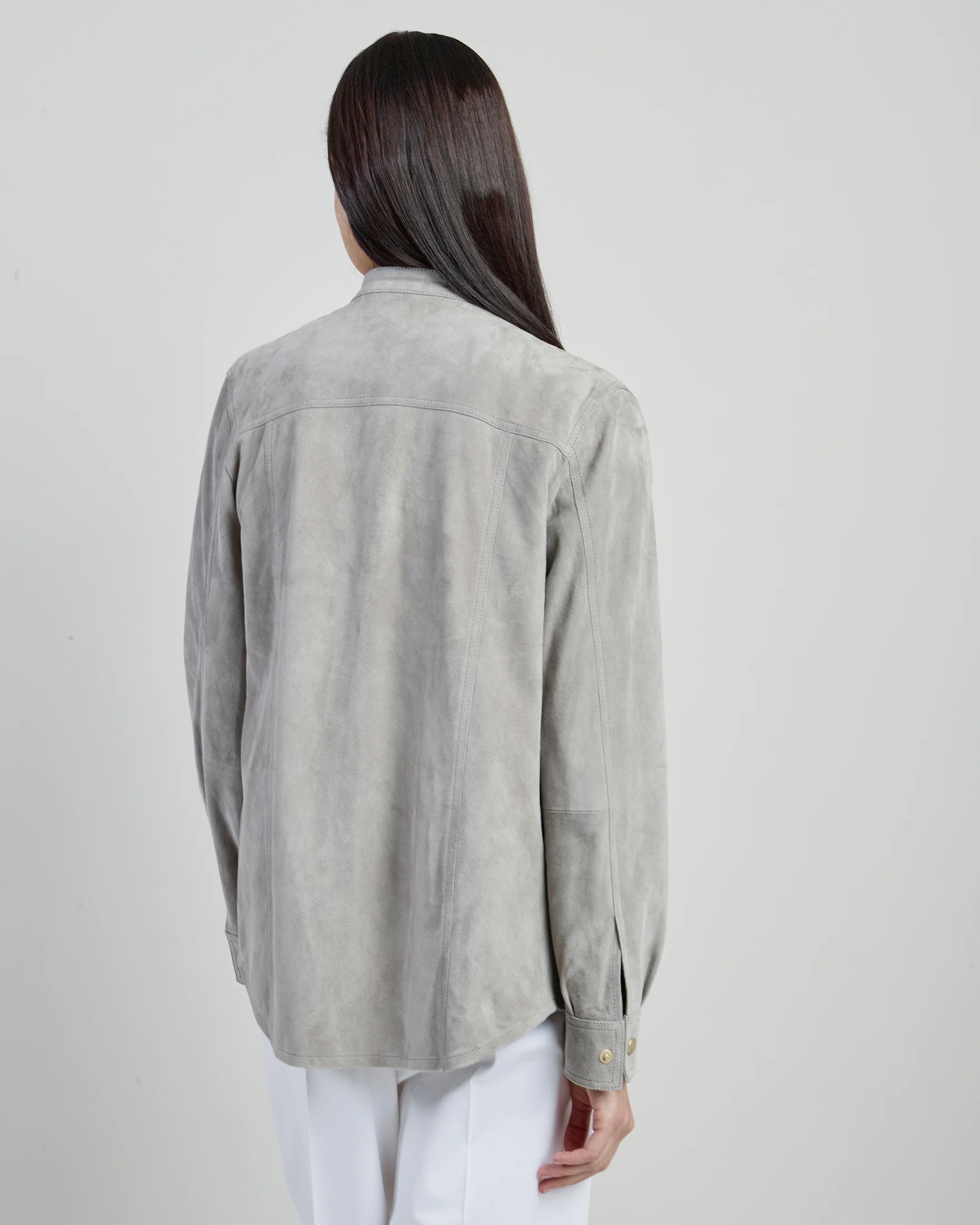 Camicia in Suede Donna in Pelle di Agnello Stile Texano - Image 7
