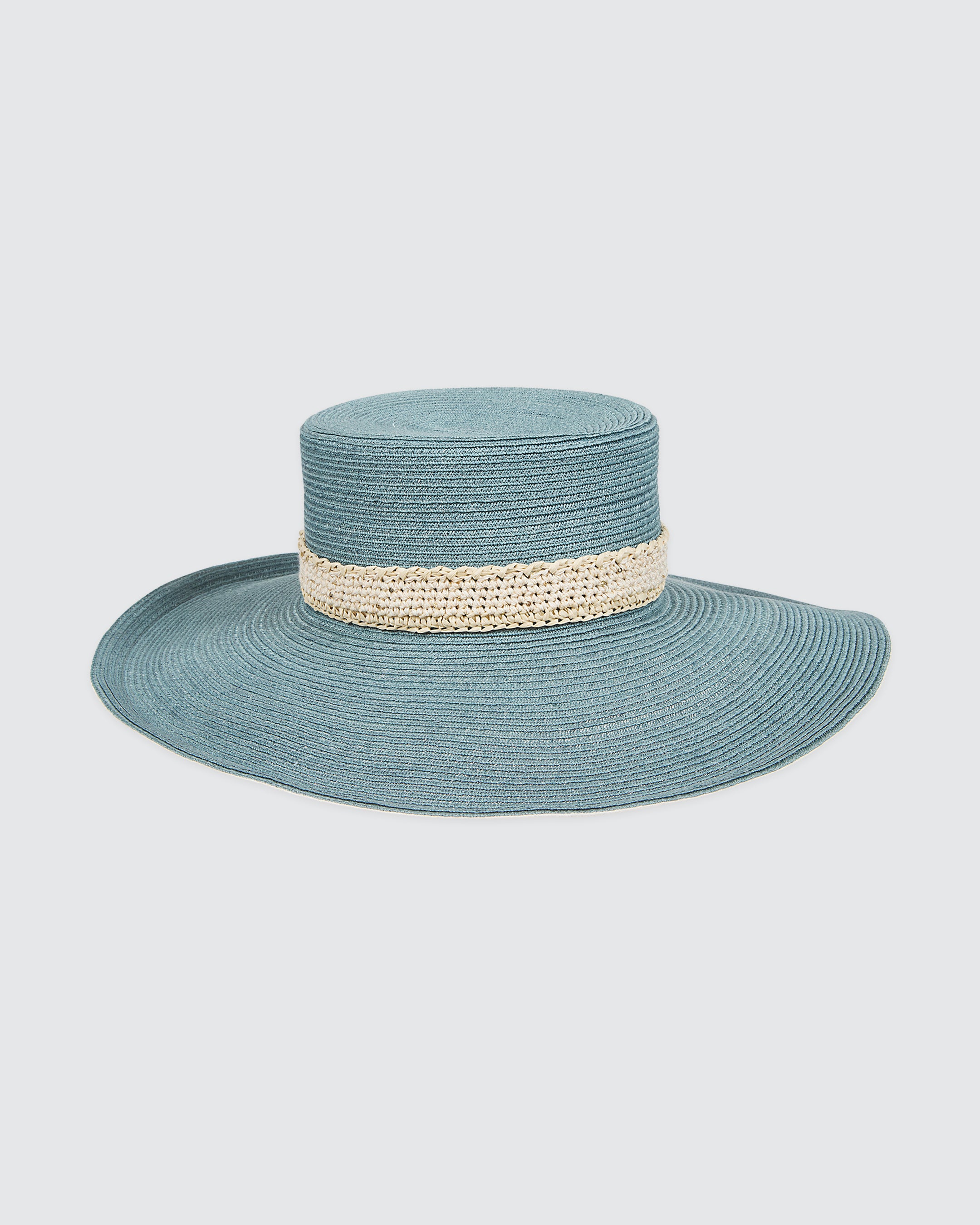 Cappello a tesa larga in canapa con paillettes - Image 3