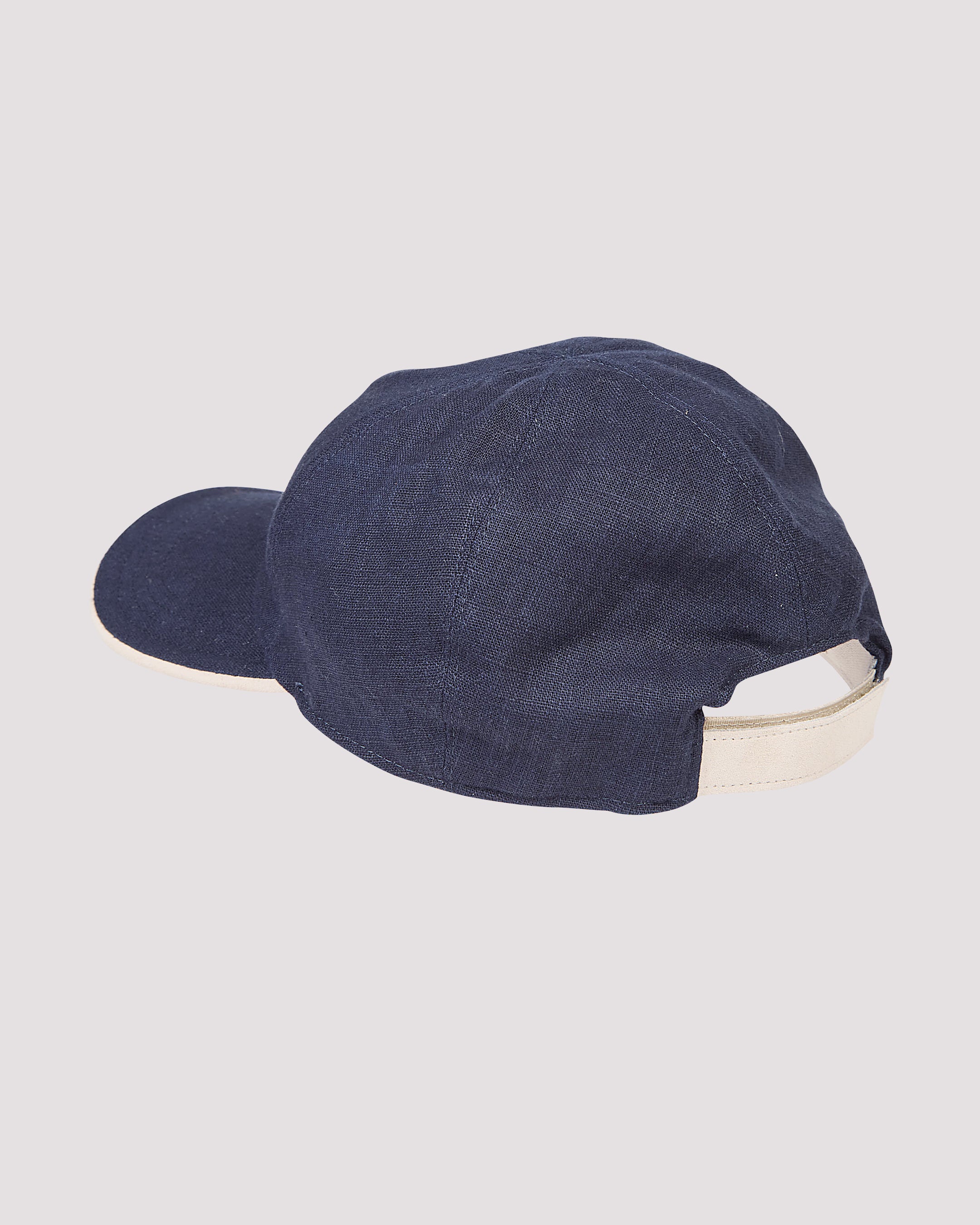 Cappello Baseball in Lino, Cotone e Dettagli in Suede - Image 4