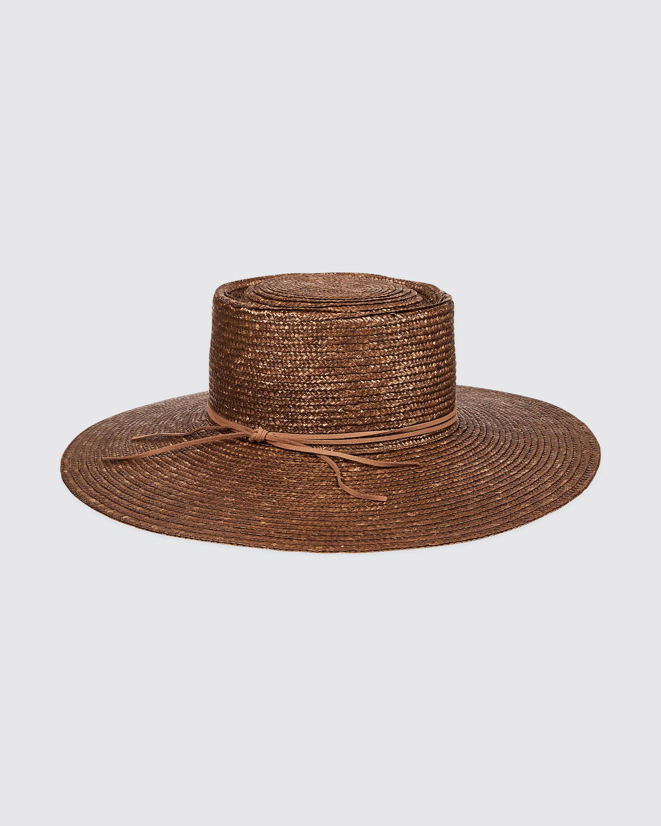 Cappello a Tesa Larga in Paglia Naturale e Pelle