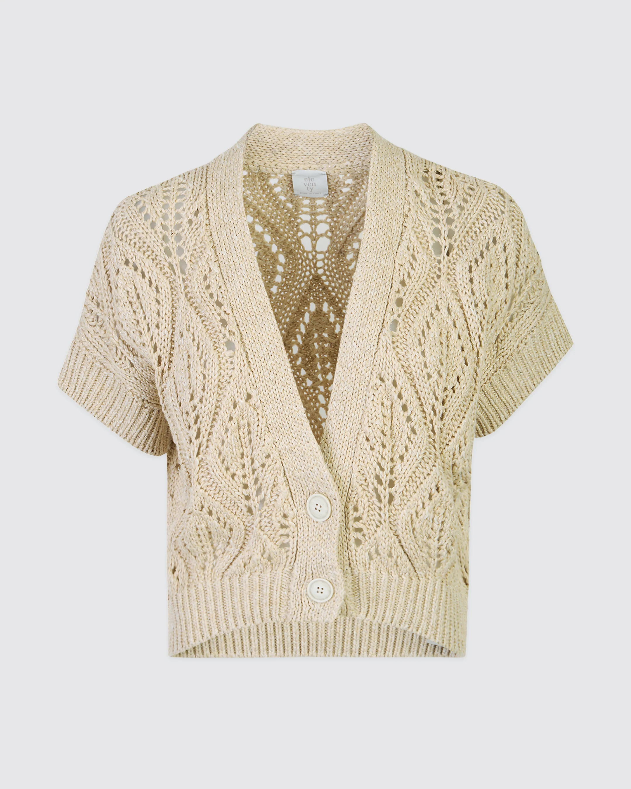 Cardigan Donna in Lino Cotone e Seta con Scollo a V - Image 4