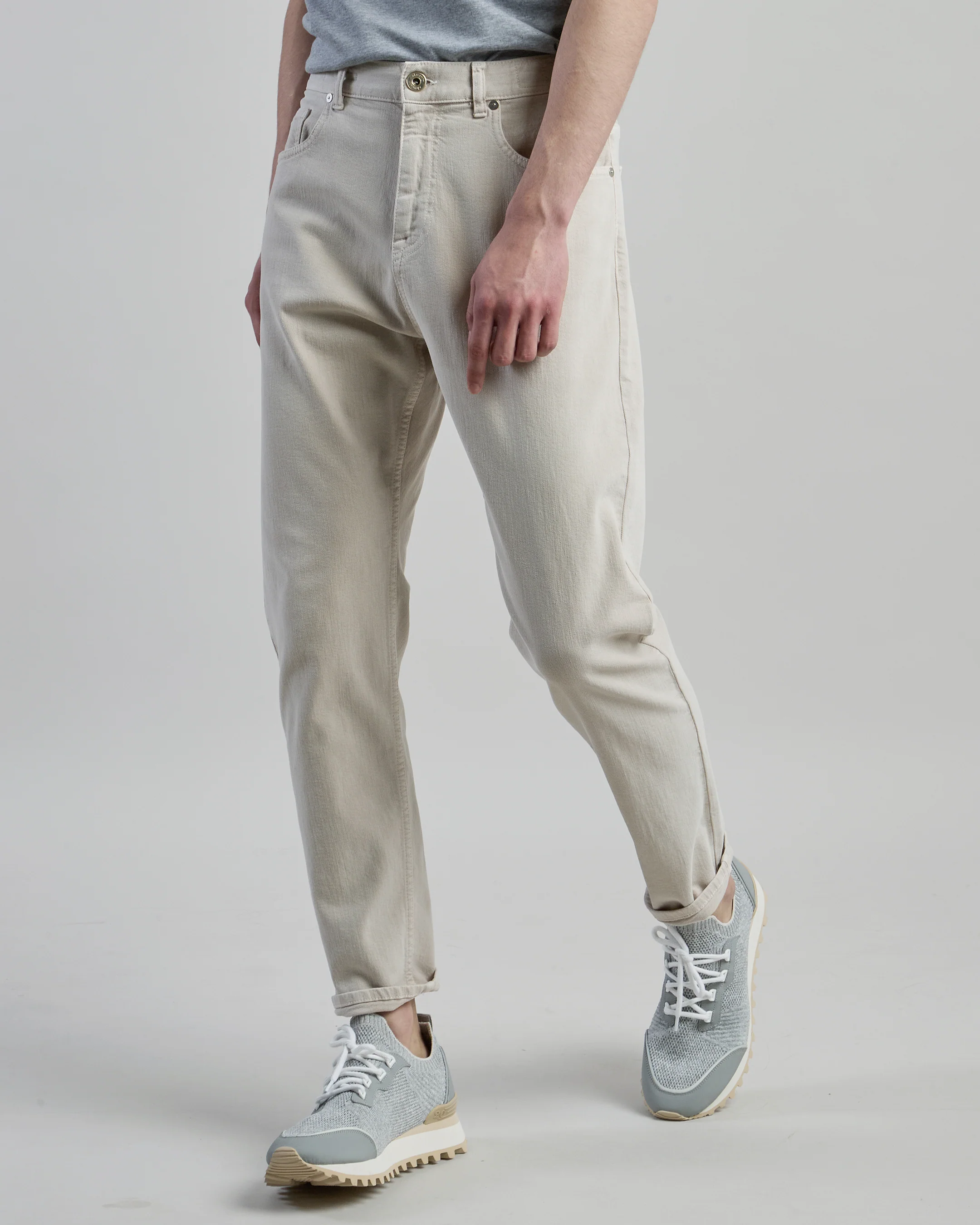 Pantalone 5 Tasche Uomo in Denim di Cotone Regular Fit - Image 5