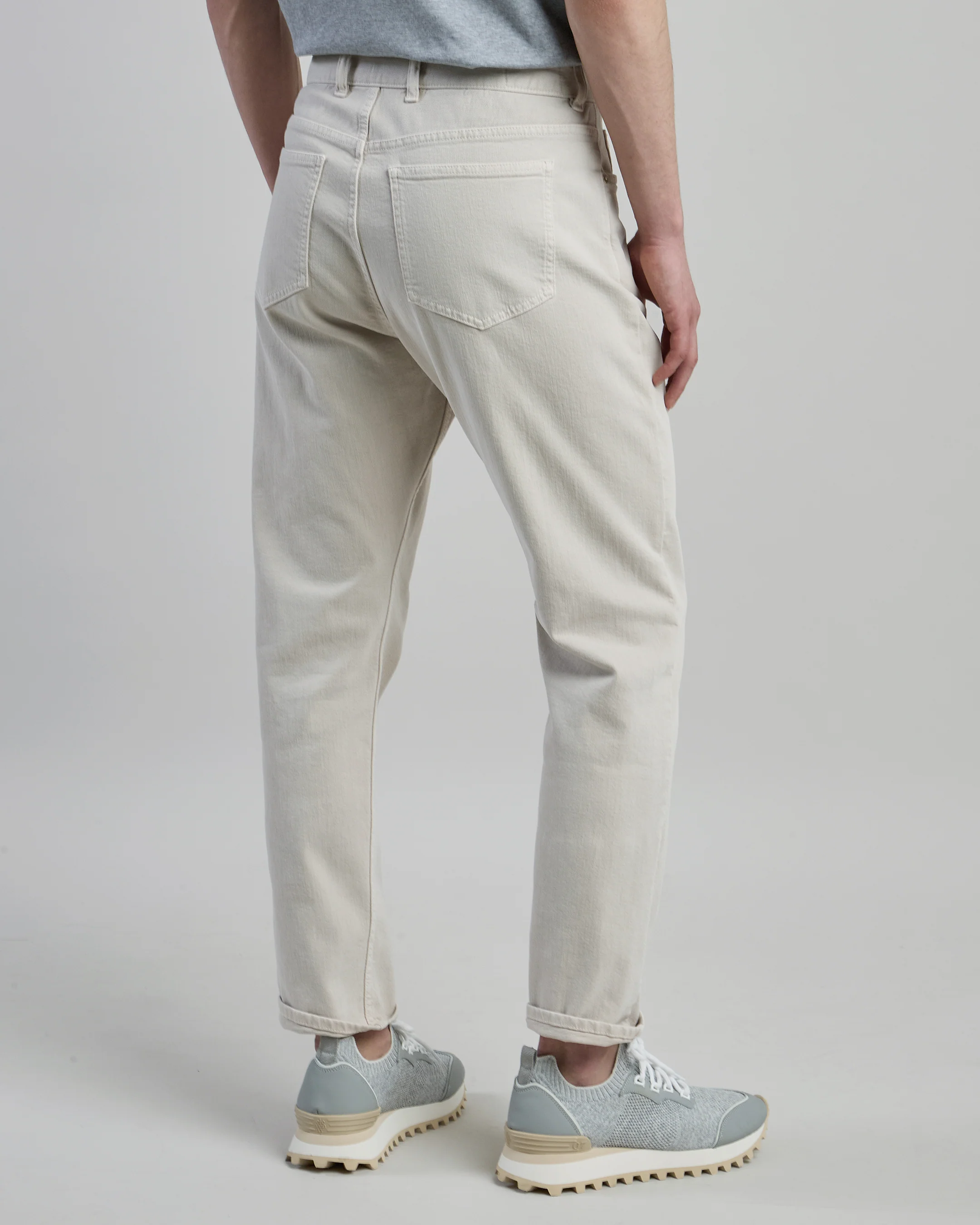 Pantalone 5 Tasche Uomo in Denim di Cotone Regular Fit - Image 6