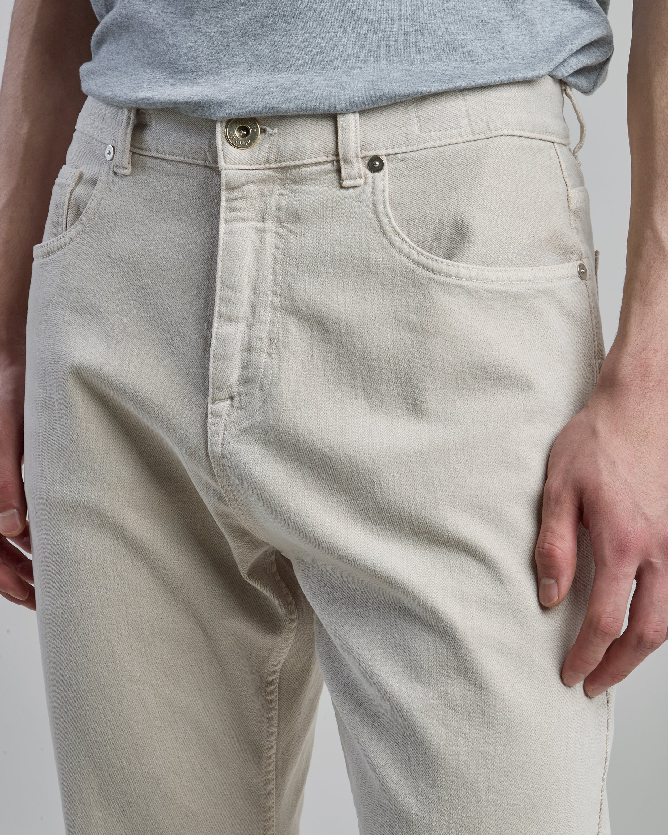 Pantalone 5 Tasche Uomo in Denim di Cotone Regular Fit - Image 7