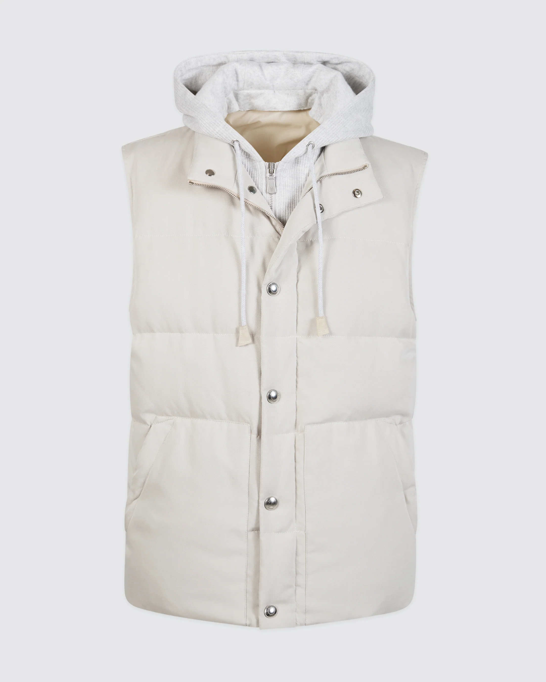 Gilet in Seta con Pettorina e Cappuccio in Jersey - Image 5