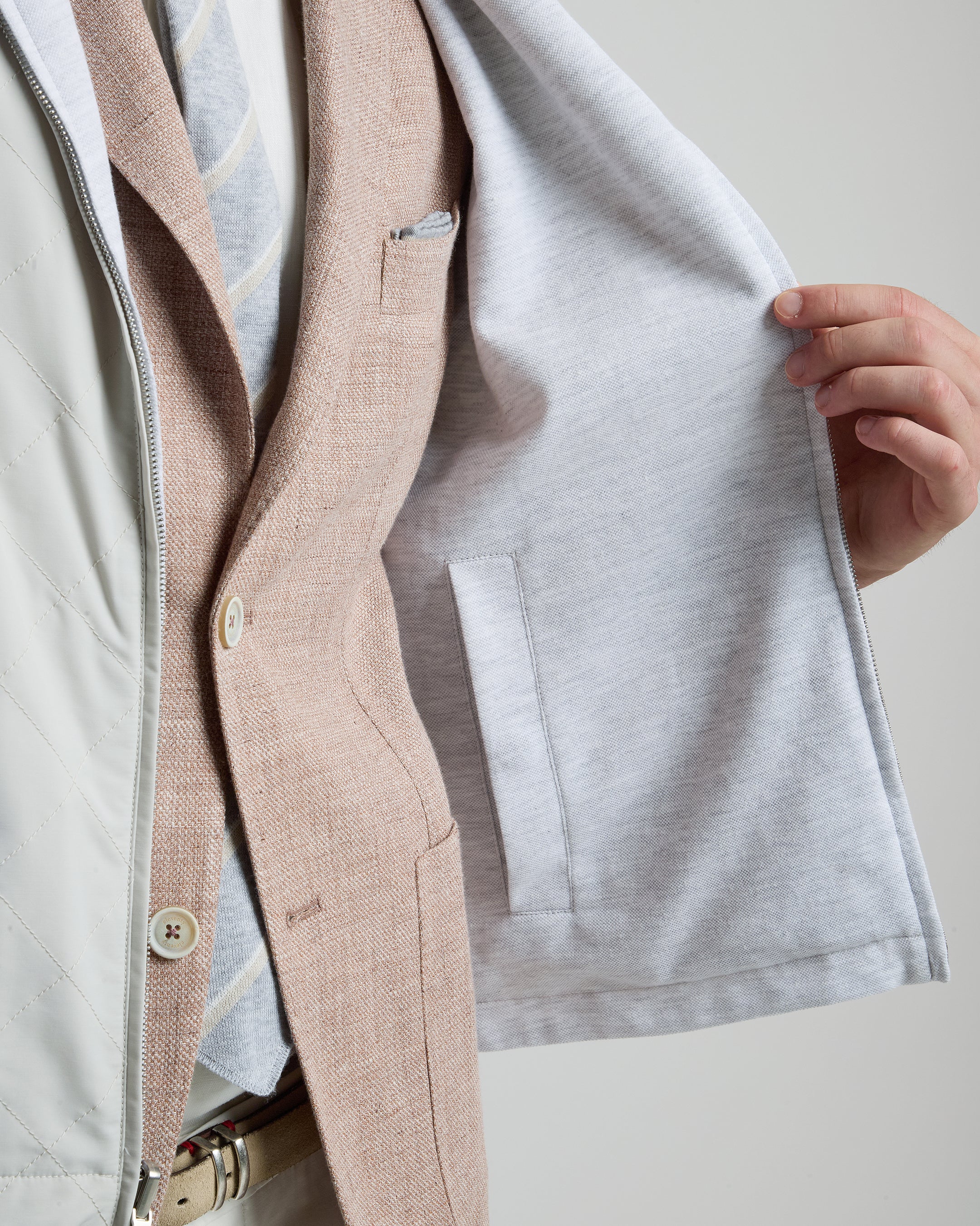 Gilet Reversibile in Cotone Lino e Lana Nylon - Image 4