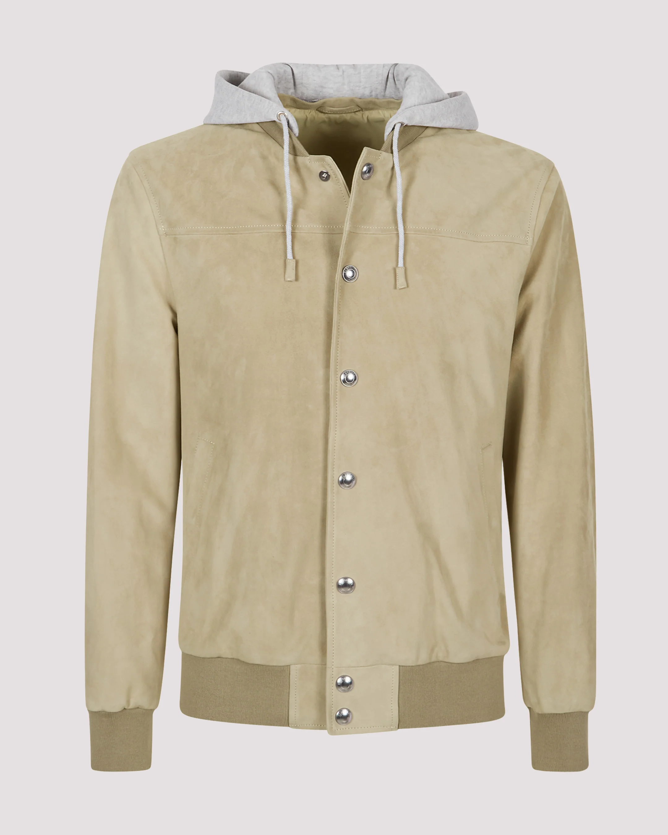 Giubbino Bomber in Suede e Jersey con Cappuccio - Image 11