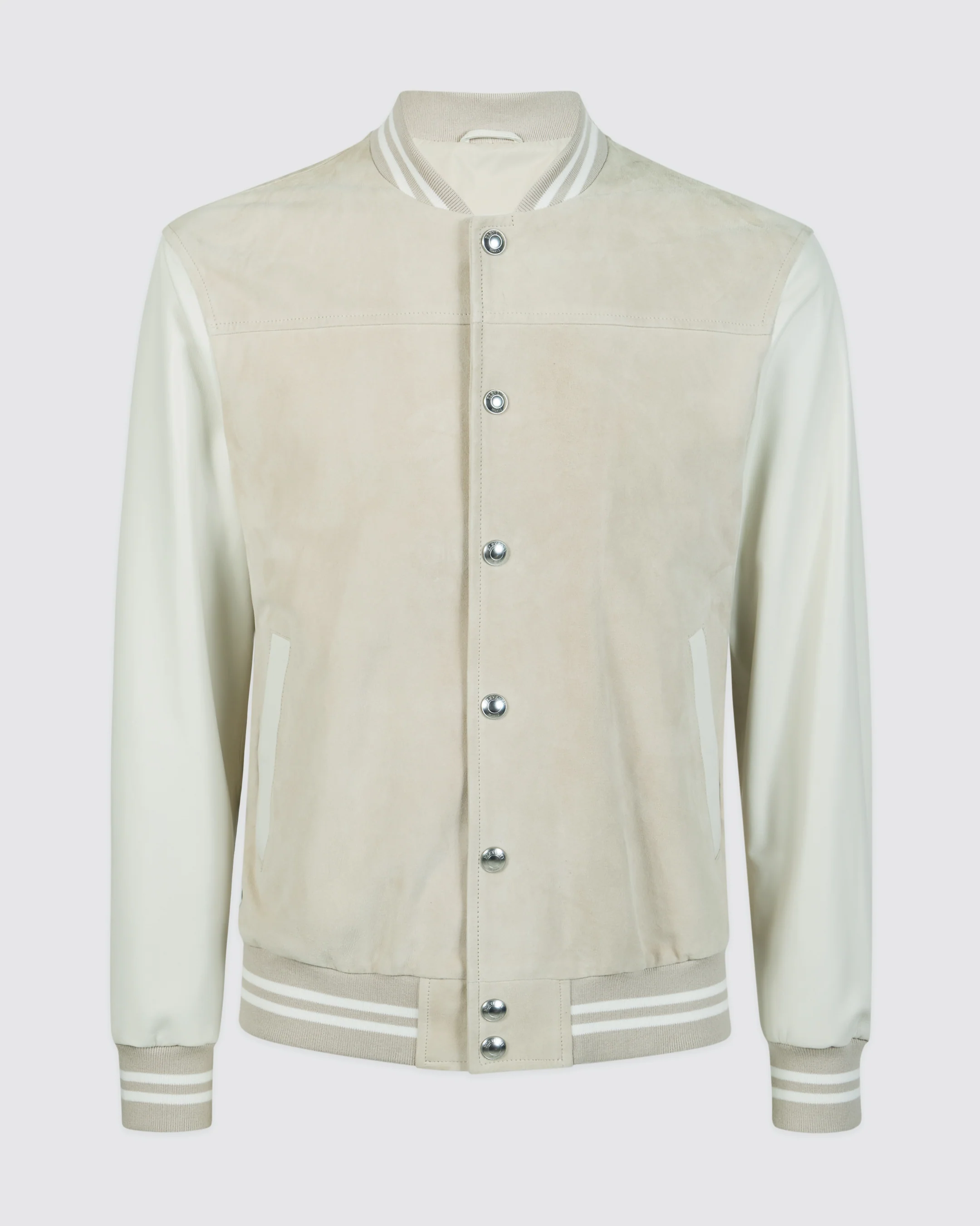 Giubbino Bomber Bimaterico in Suede e Nappa da Uomo - Image 9