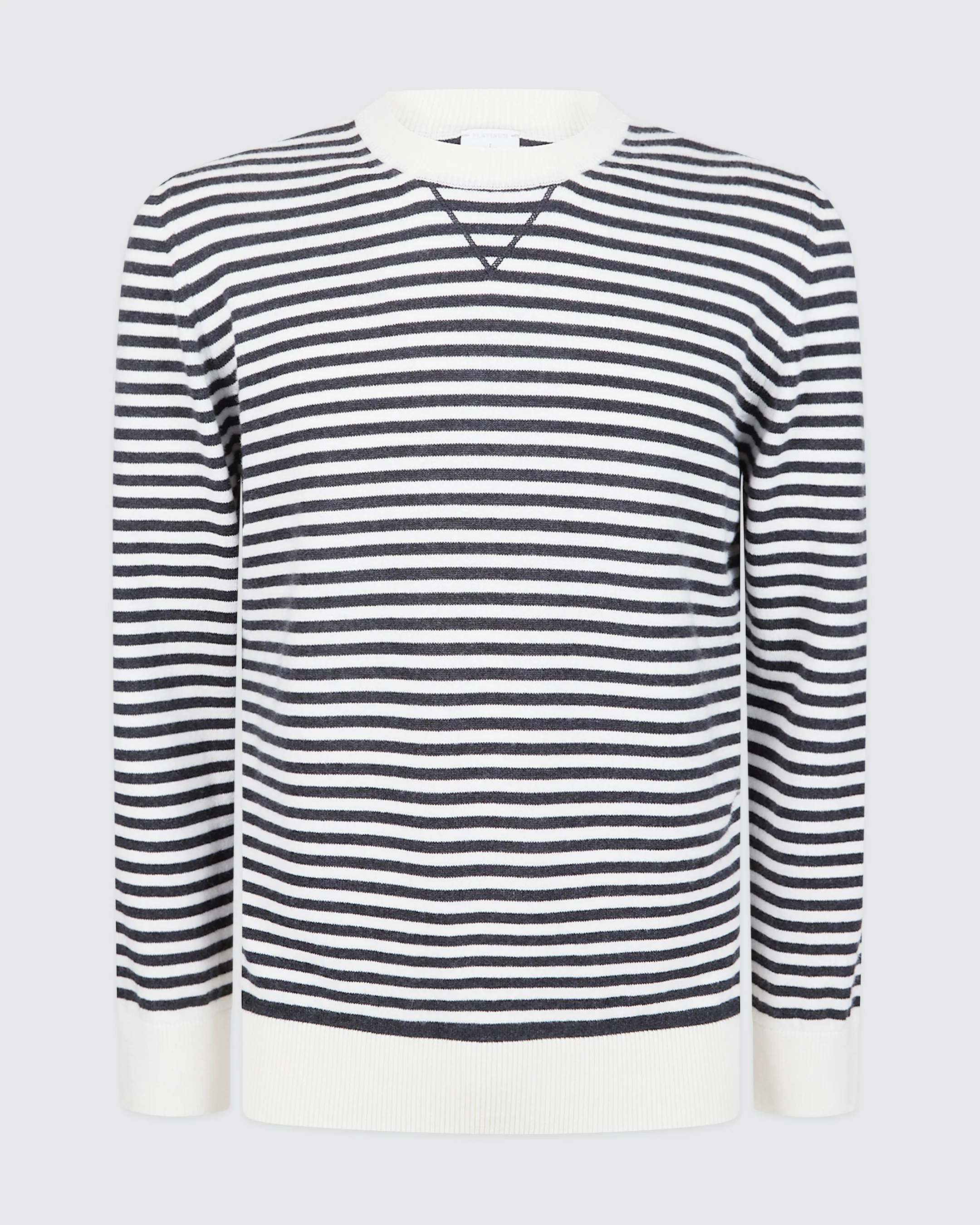 Maglia Girocollo in Cashmere a Righe da Uomo - Image 4