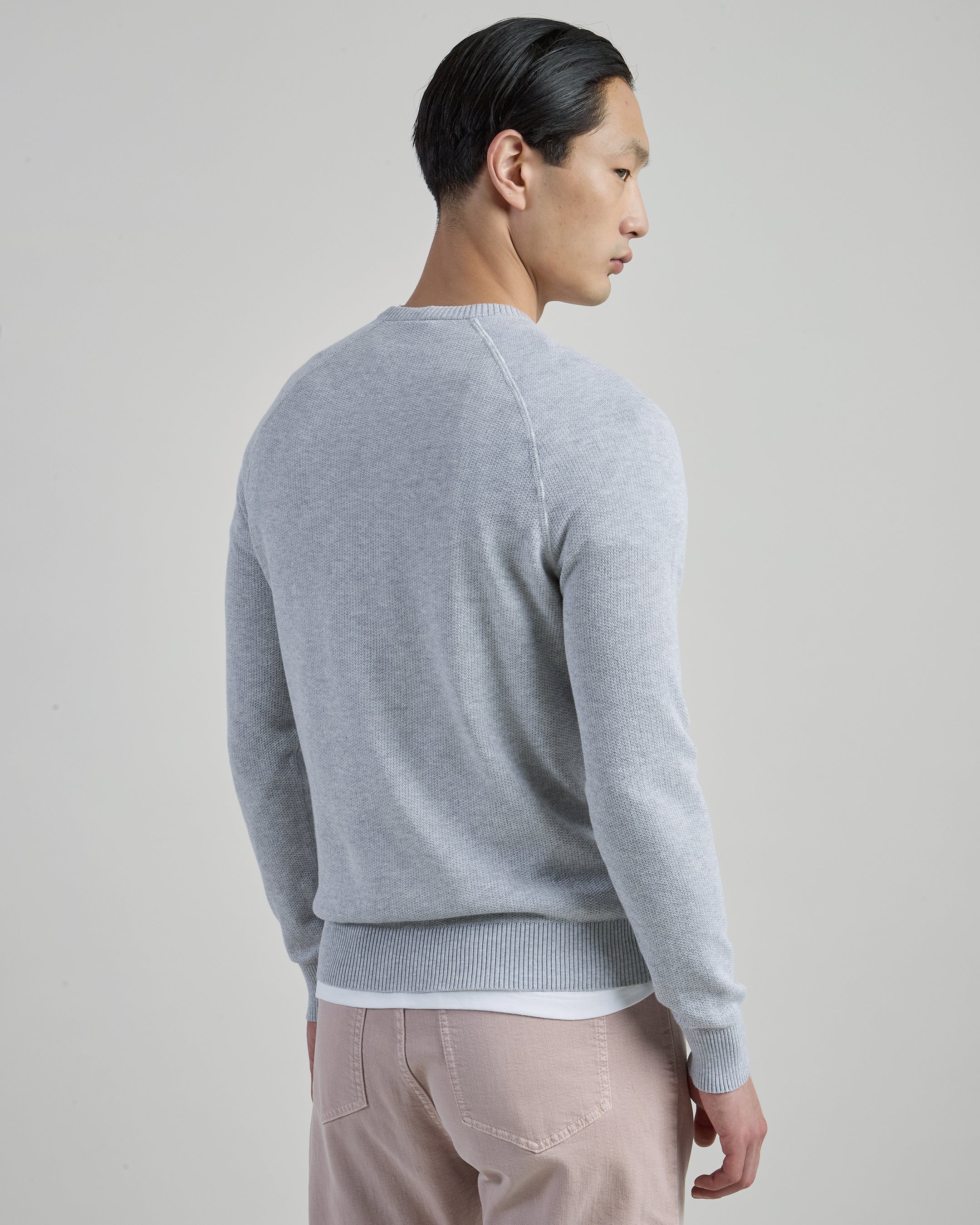 Maglia Girocollo Uomo in Cotone Lavorato a Nido d'Ape - Image 7