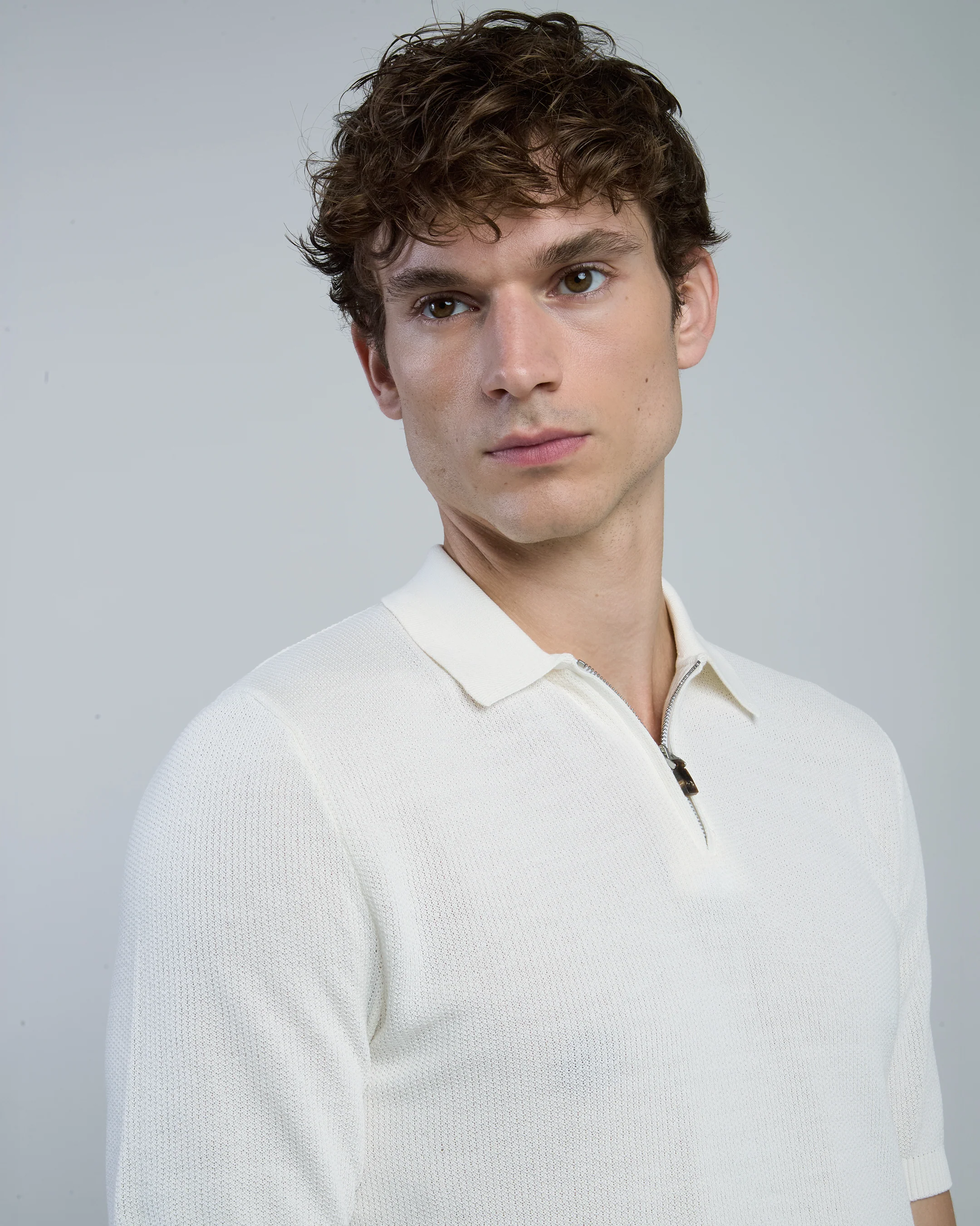 Maglia Mezza Zip in Cotone Nido d'Ape Uomo - Image 3