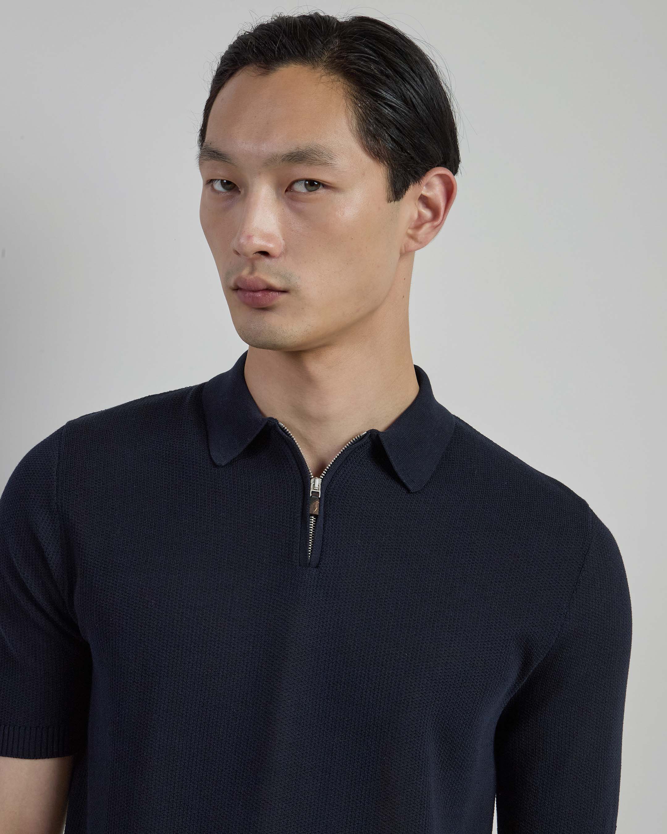 Maglia Mezza Zip in Cotone Nido d'Ape Uomo - Image 7