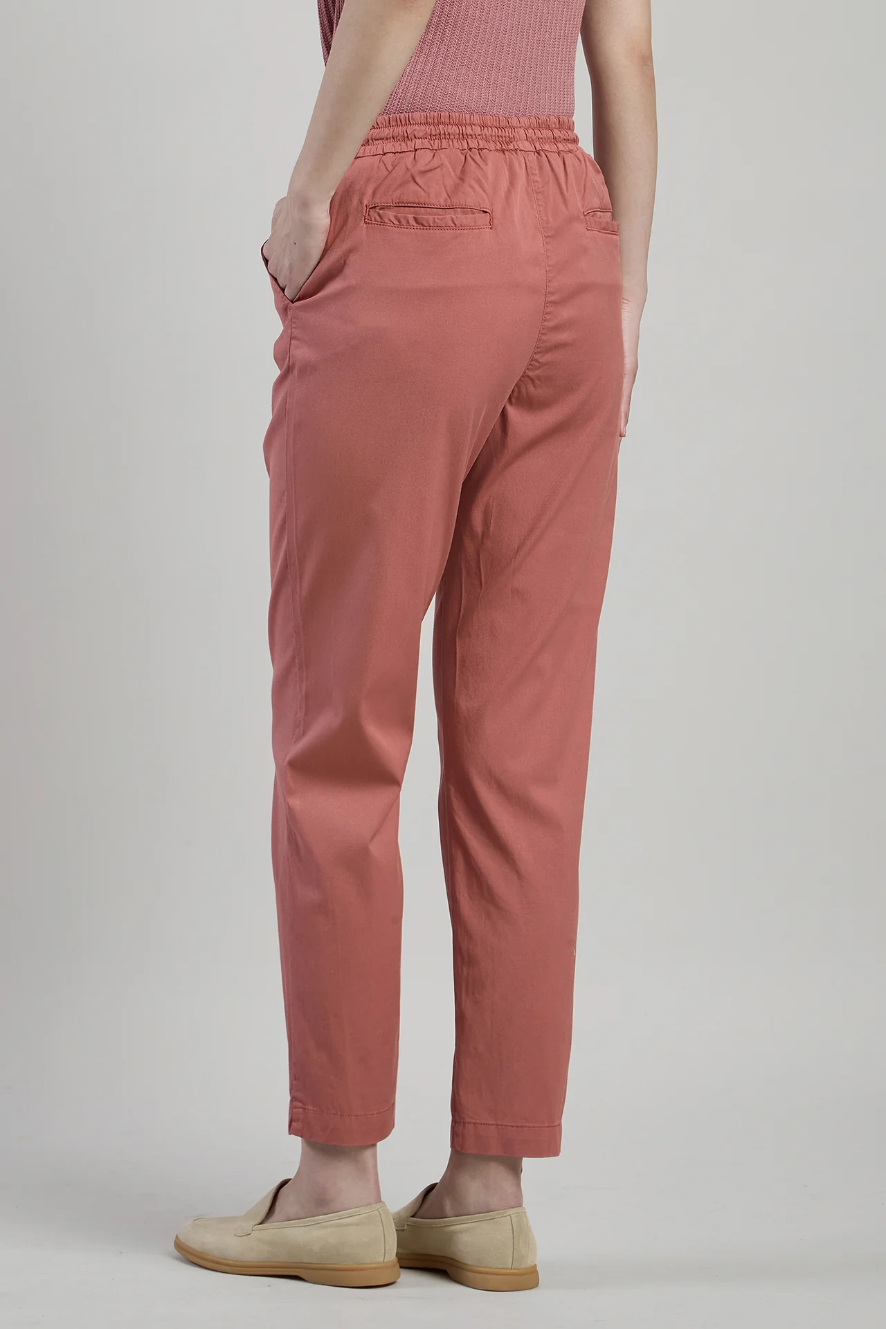 Pantaloni con Coulisse in Cotone e Lyocell Donna - Image 2