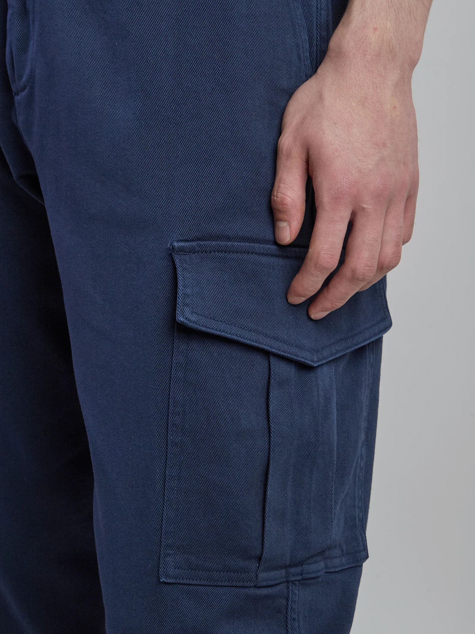 Pantalone Cargo in Cotone Elasticizzato Tinto in Capo - Image 3