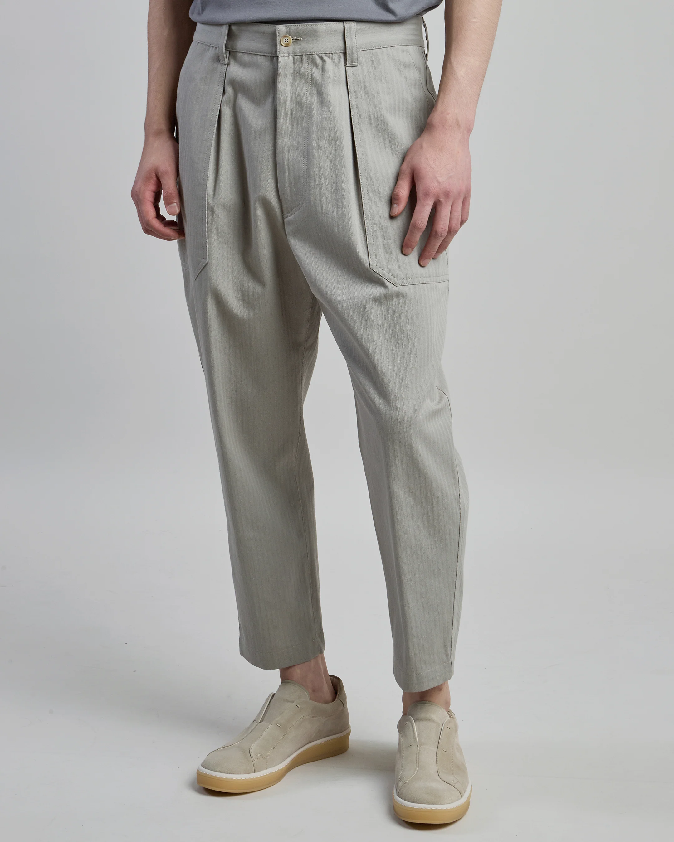 Pantalone Fatique in Cotone Relax Fit con Pinces - Image 5