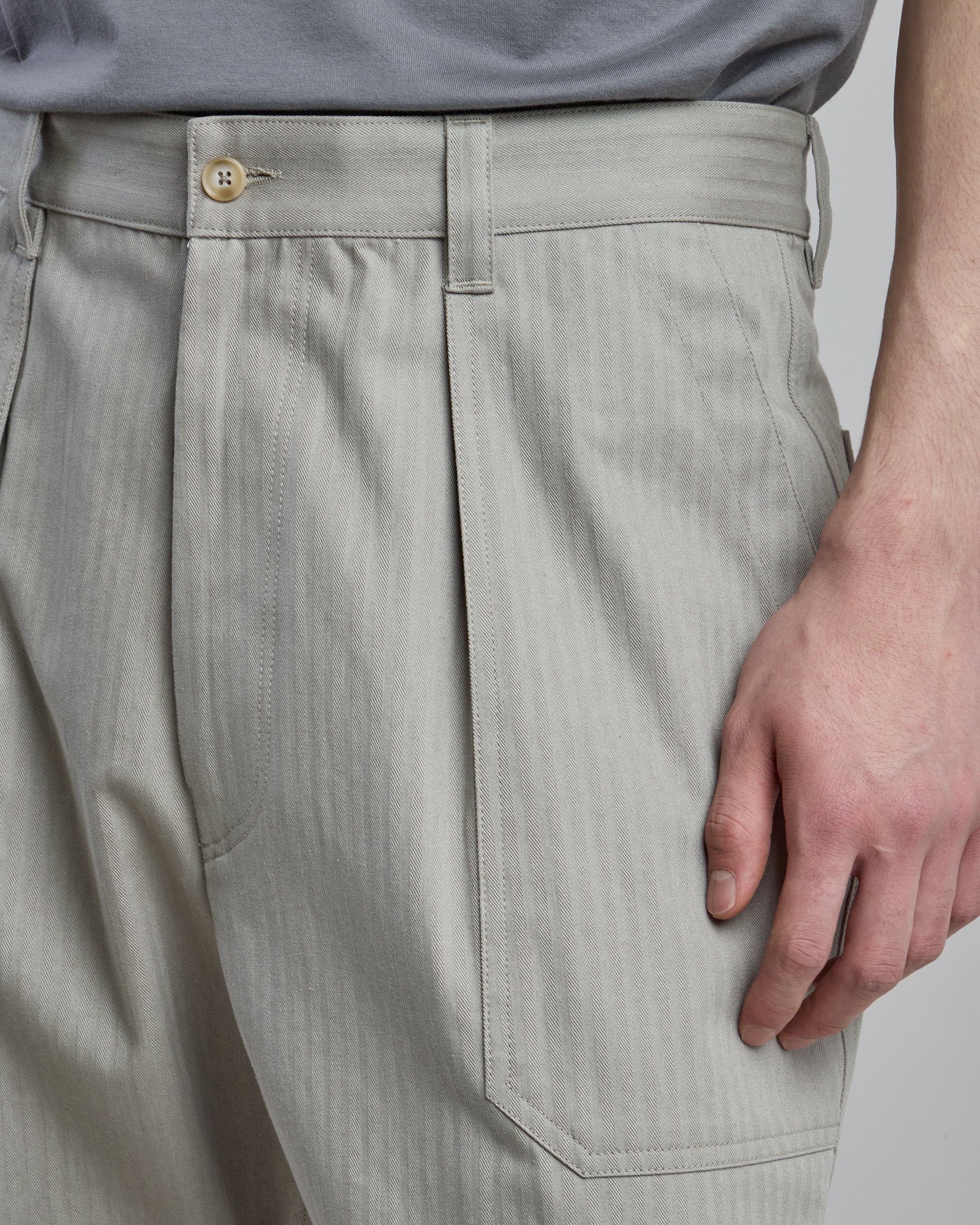Pantalone Fatique in Cotone Relax Fit con Pinces - Image 7
