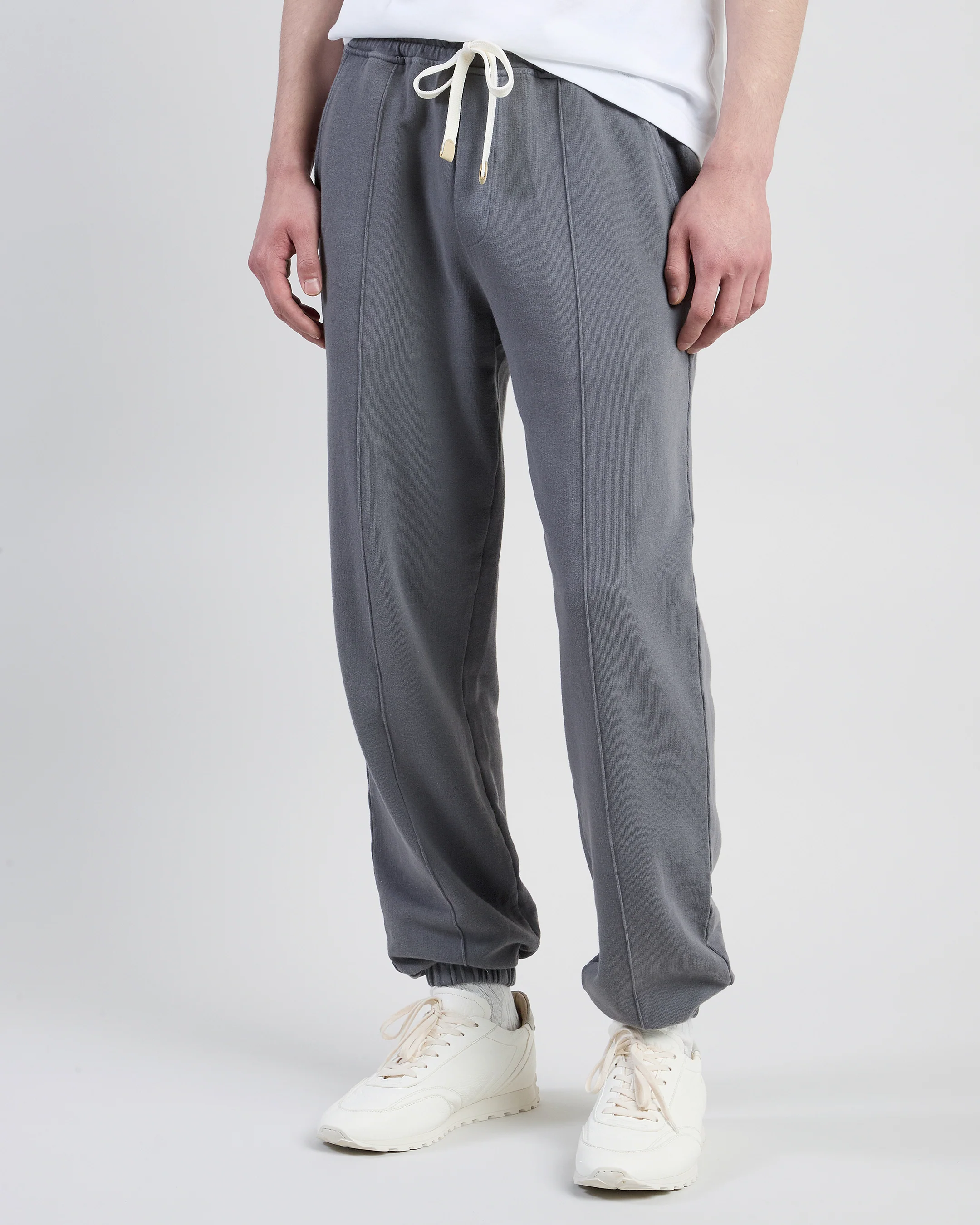 Pantaloni Jogger in Jersey di Cotone Tinto in Capo