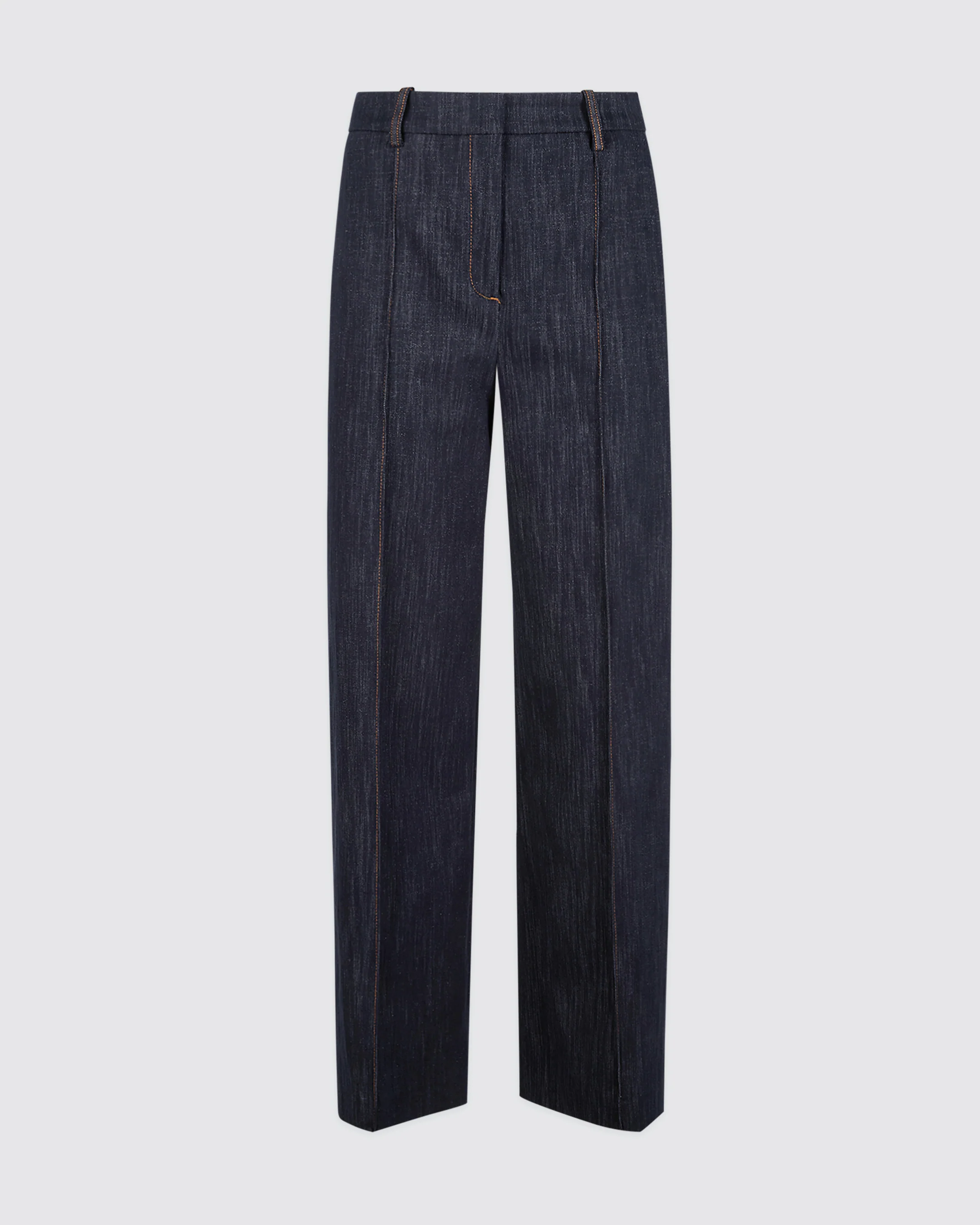 Pantalone a Zampa in Cotone Effetto Denim con Lurex - Image 4