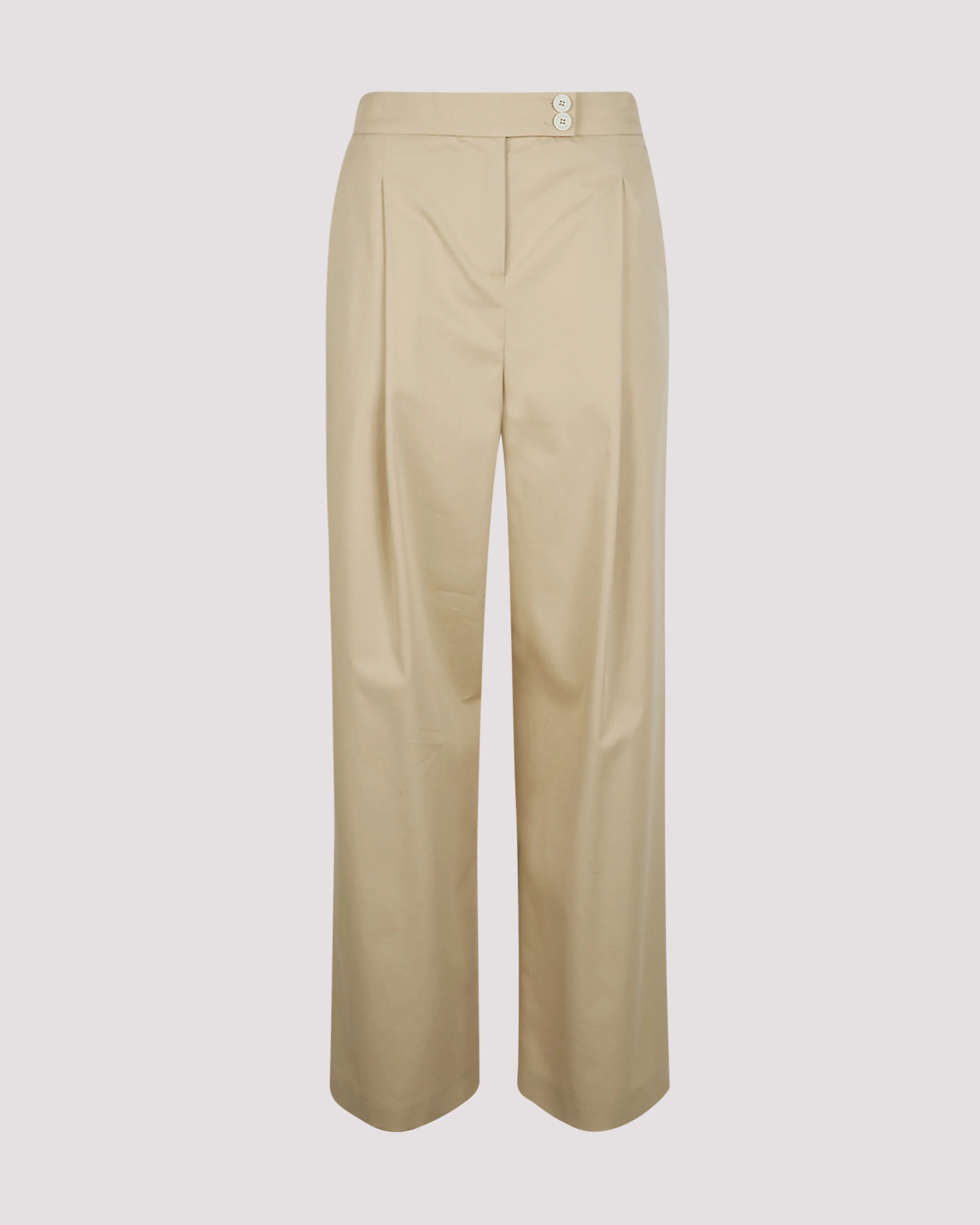 Pantalone Donna in Cotone Stretch a Vita Alta e Pinces - Image 4