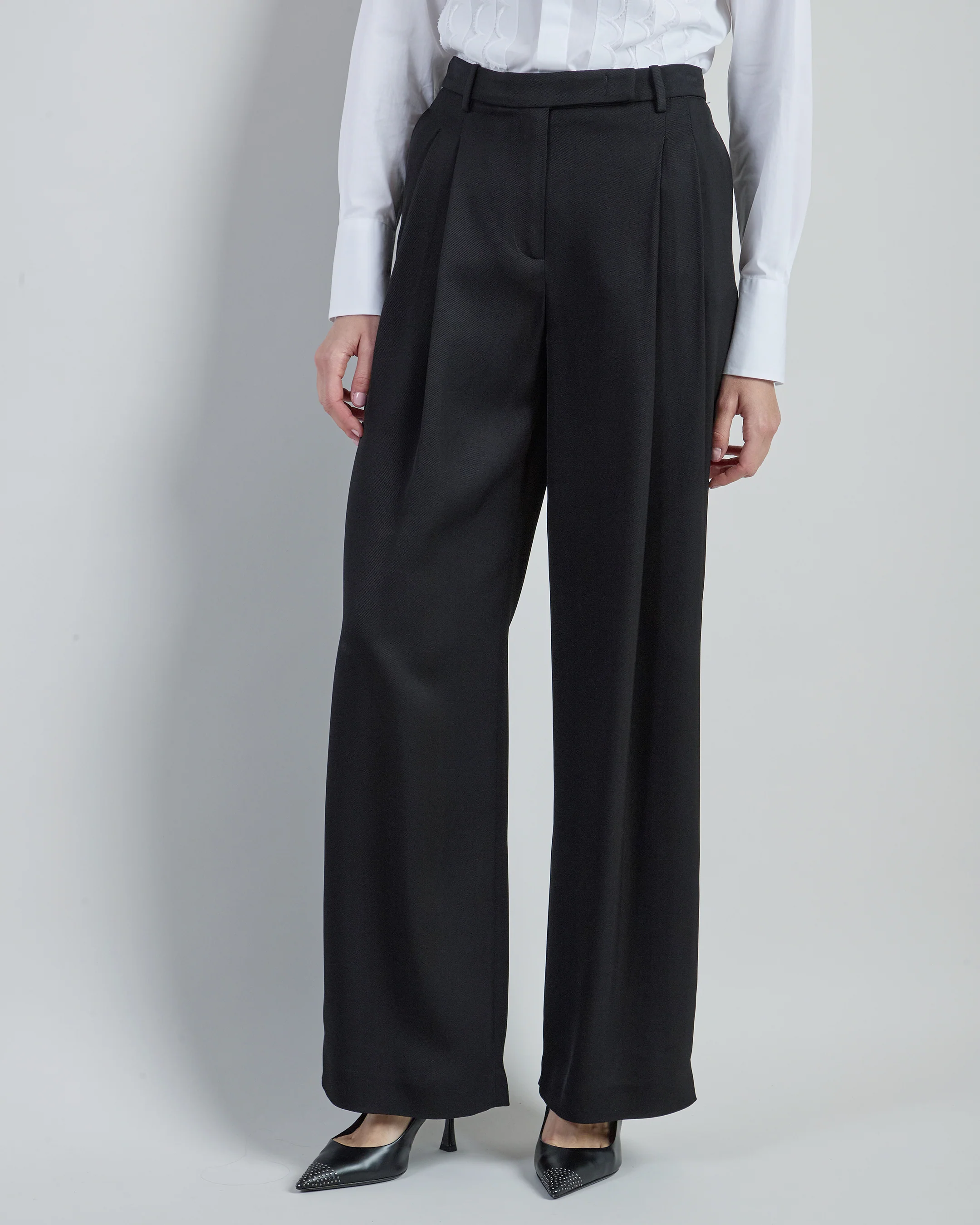 Pantaloni in Viscosa con Doppia Pince da Donna - Image 5
