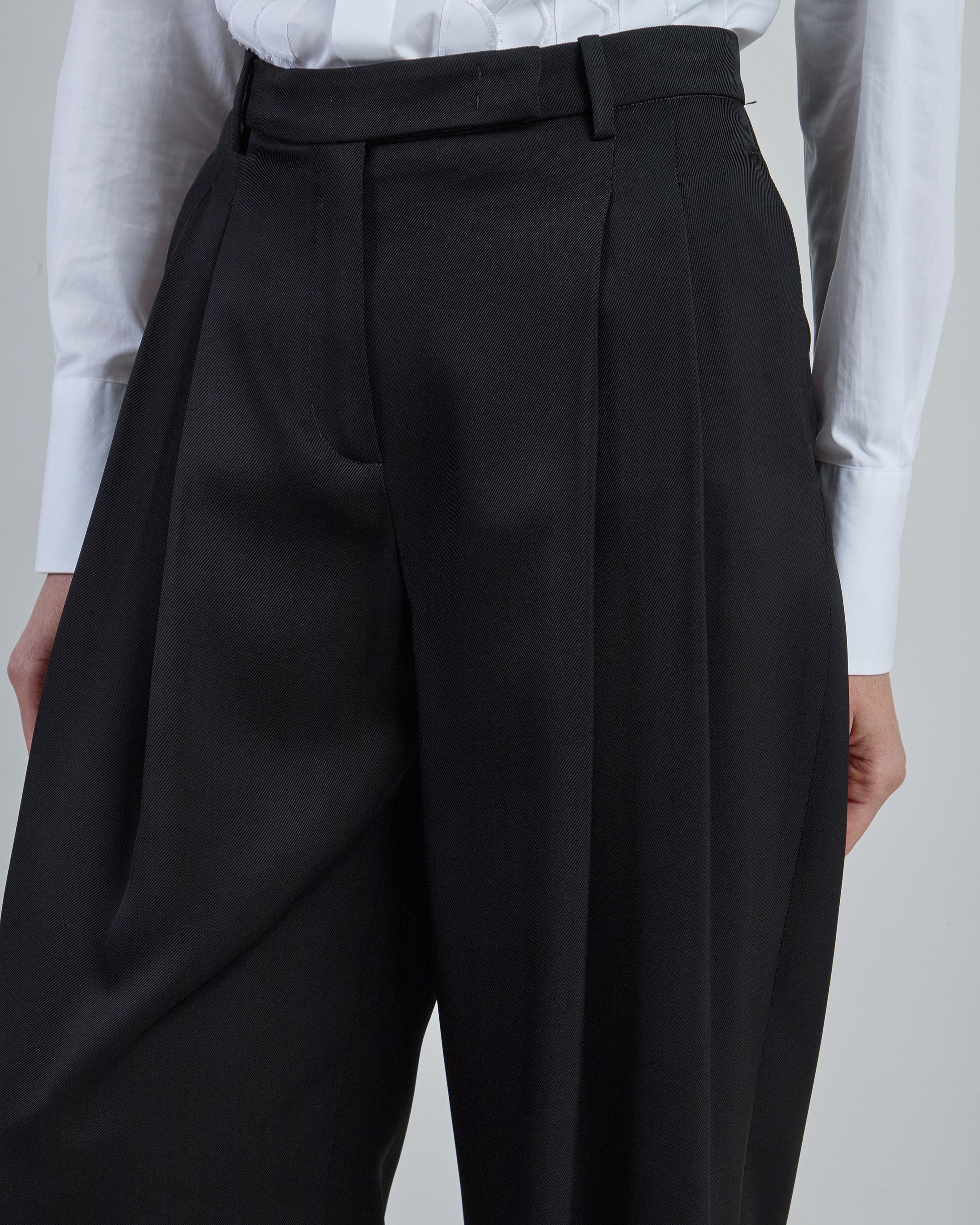 Pantaloni in Viscosa con Doppia Pince da Donna - Image 7