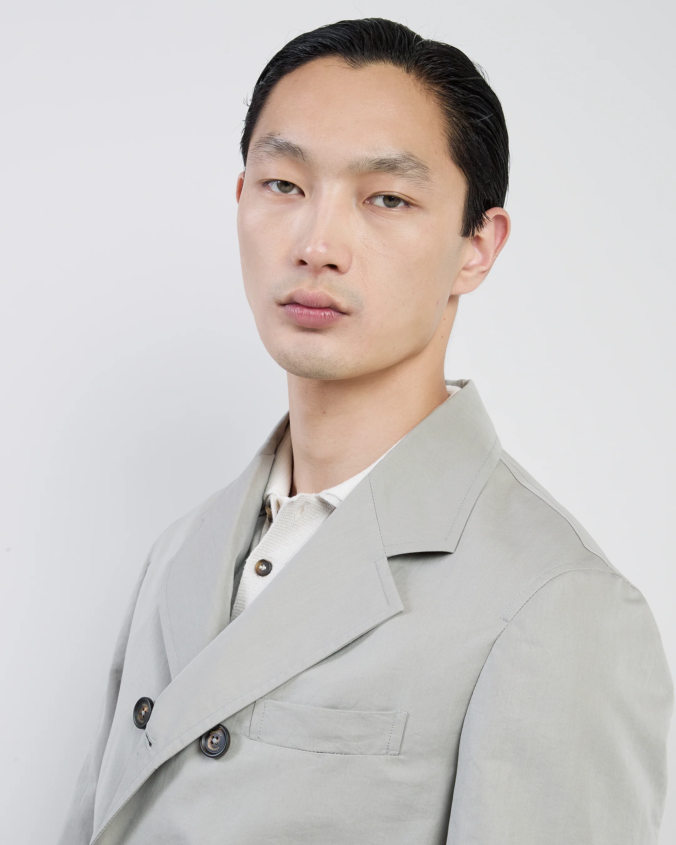 Peacoat Doppiopetto Uomo in Cotone e Seta Regular Fit - Image 3