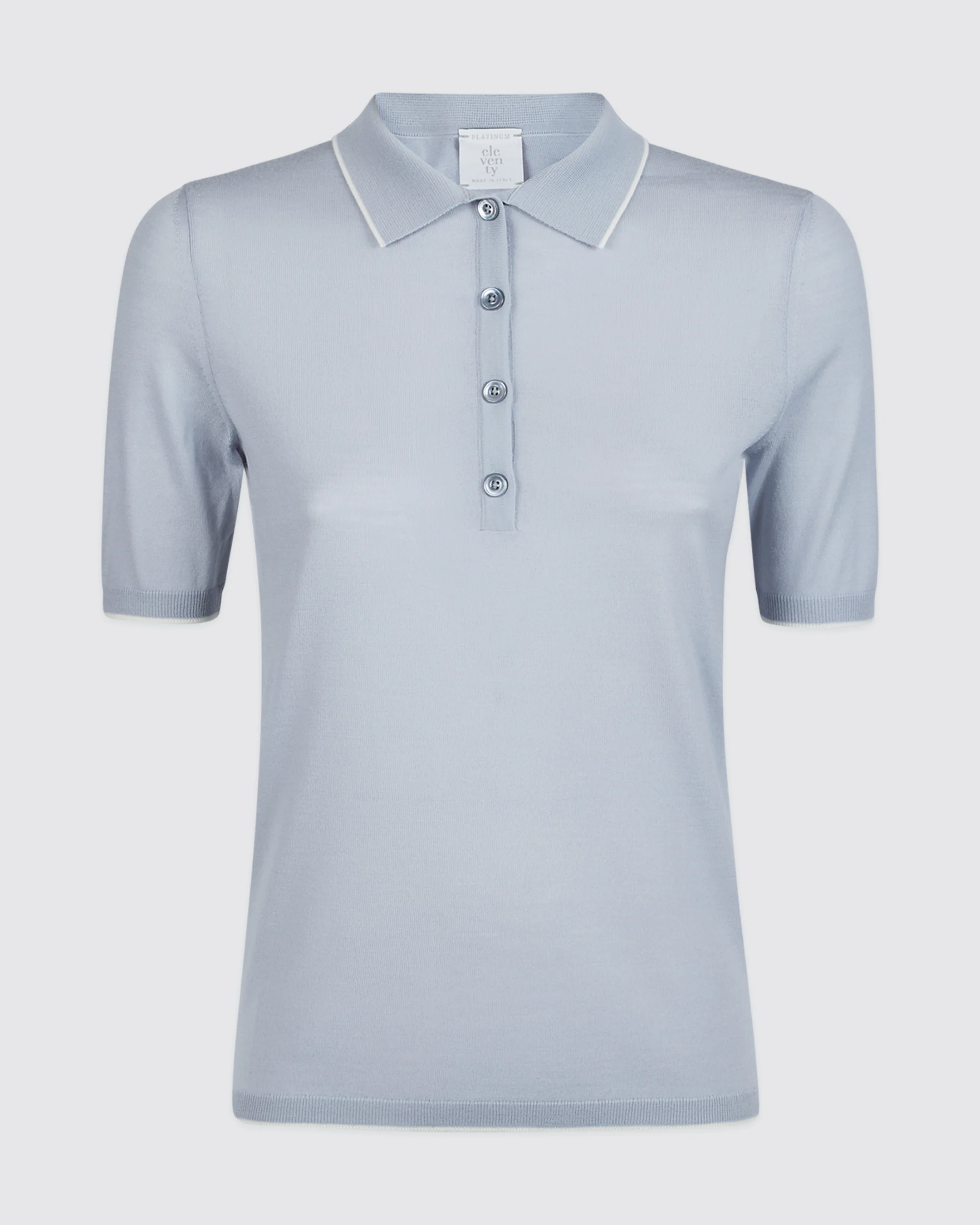 Polo in Maglia Lana 14 Micron Slim Fit con Contrasto - Image 3