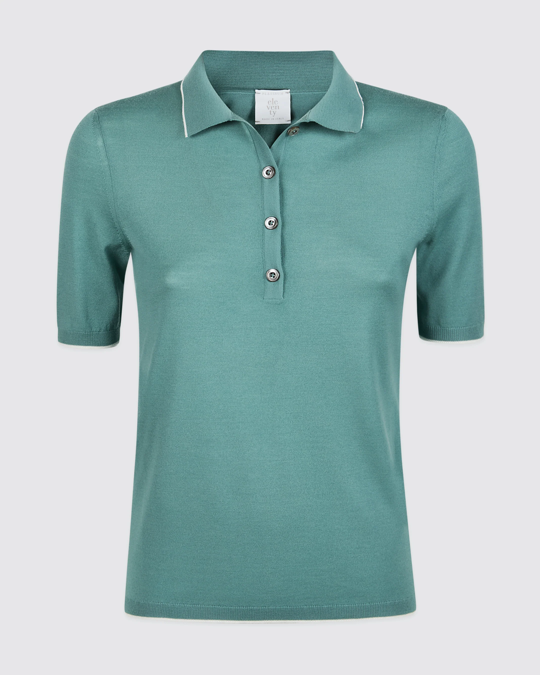 Polo in Maglia Lana 14 Micron Slim Fit con Contrasto - Image 7