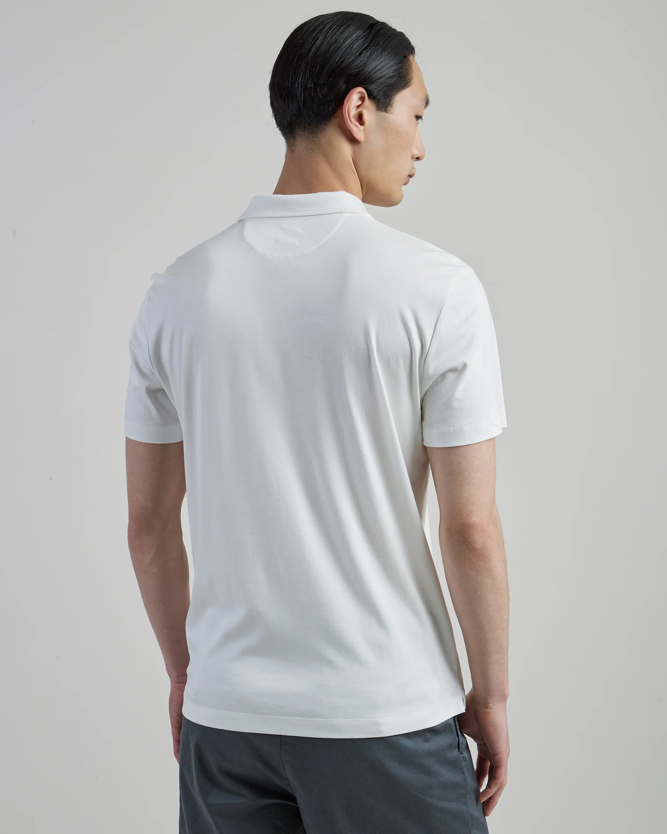 Polo Mezza Manica in Modal e Cotone Bianco - Image 2
