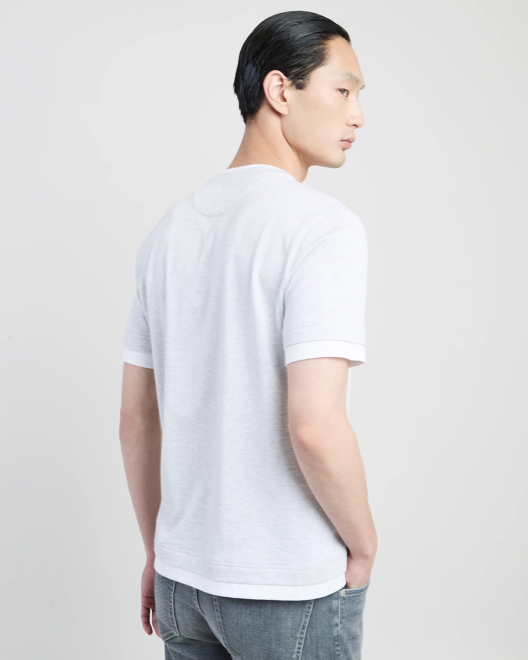 T-shirt Girocollo in Jersey di Cotone Giza da Uomo - Image 2