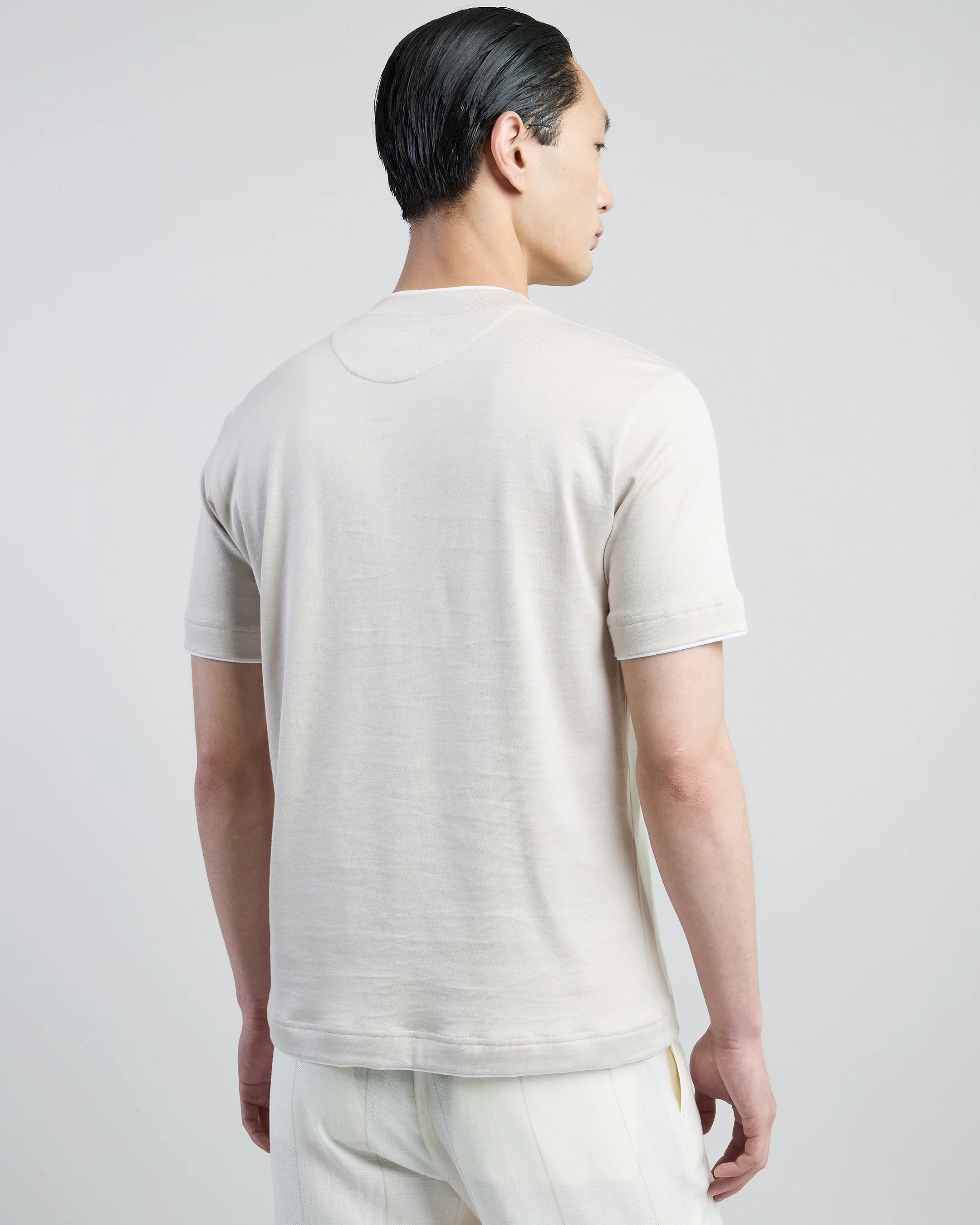 T-shirt Girocollo in Jersey di Cotone Giza da Uomo - Image 2
