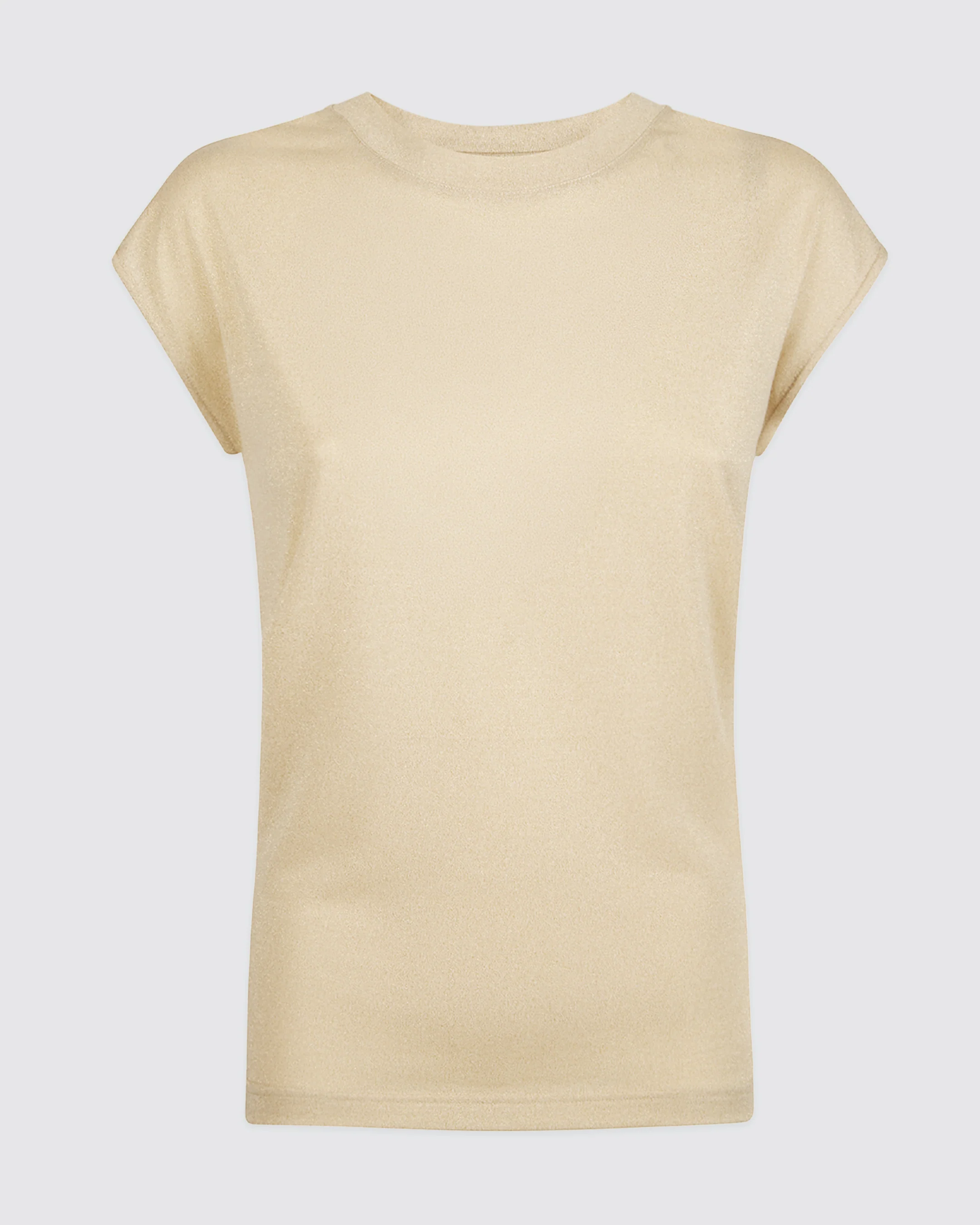 T-shirt Girocollo Smanicata in Jersey Metallizzato - Image 4