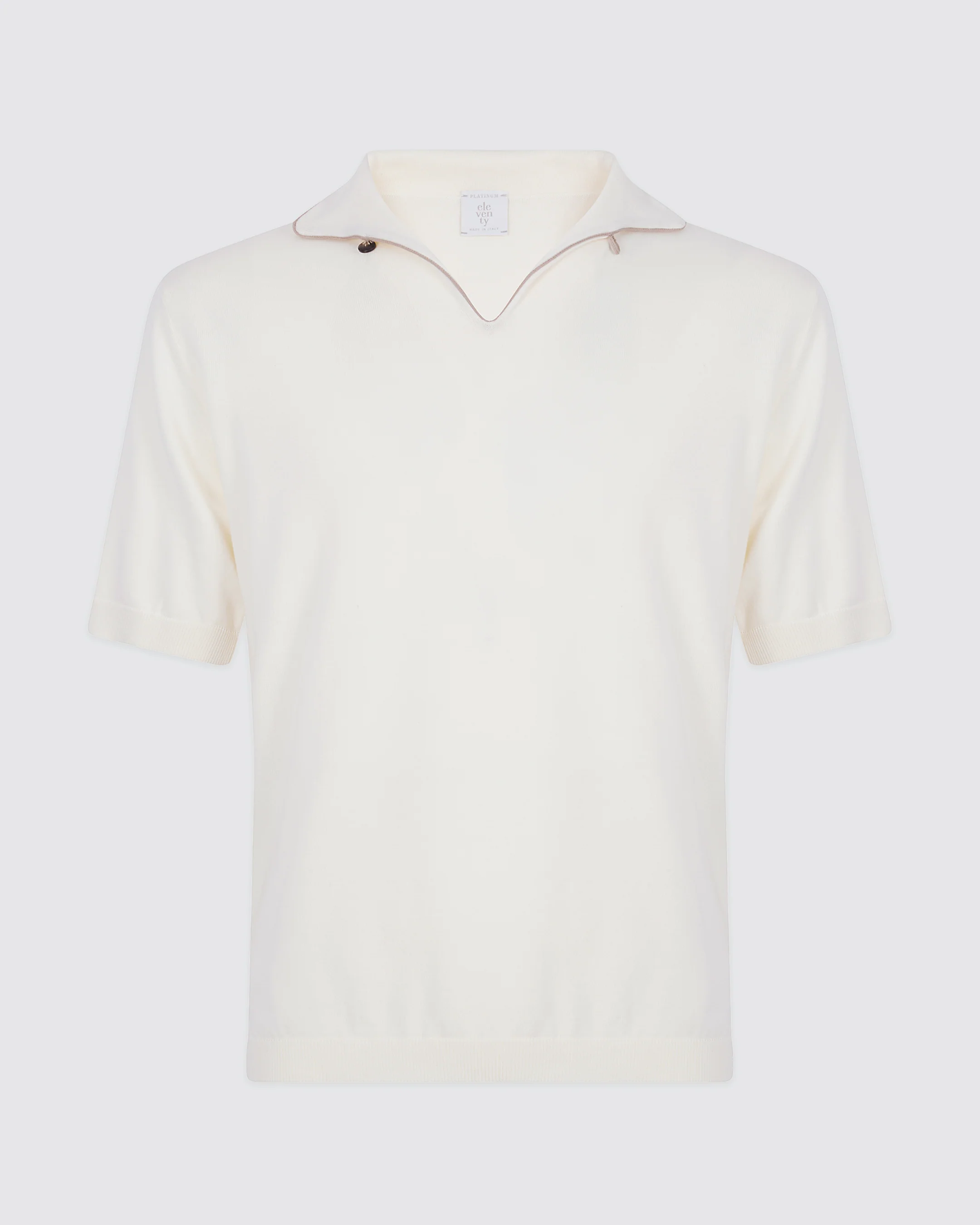 T-shirt in Maglia di Cotone Giza con Collo Marinaio - Image 4