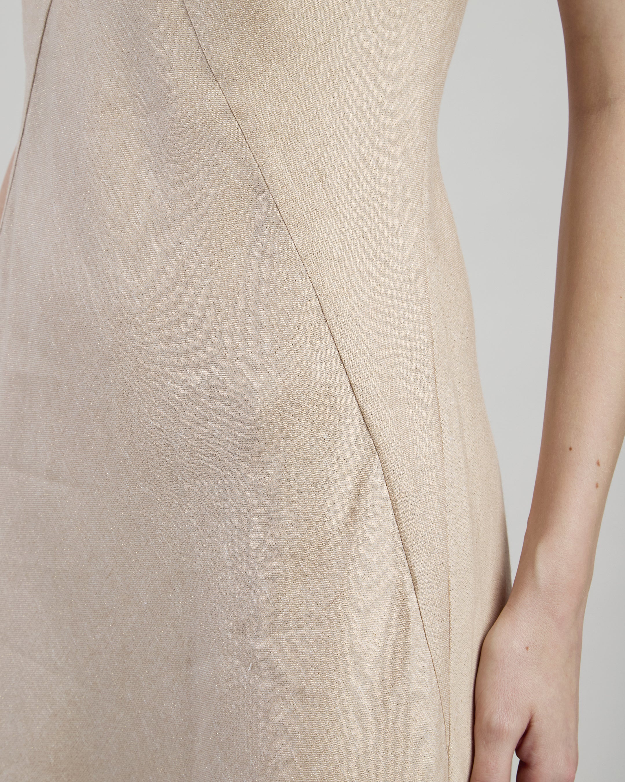 Vestito Lungo in Lino e Viscosa con Lurex - Image 3